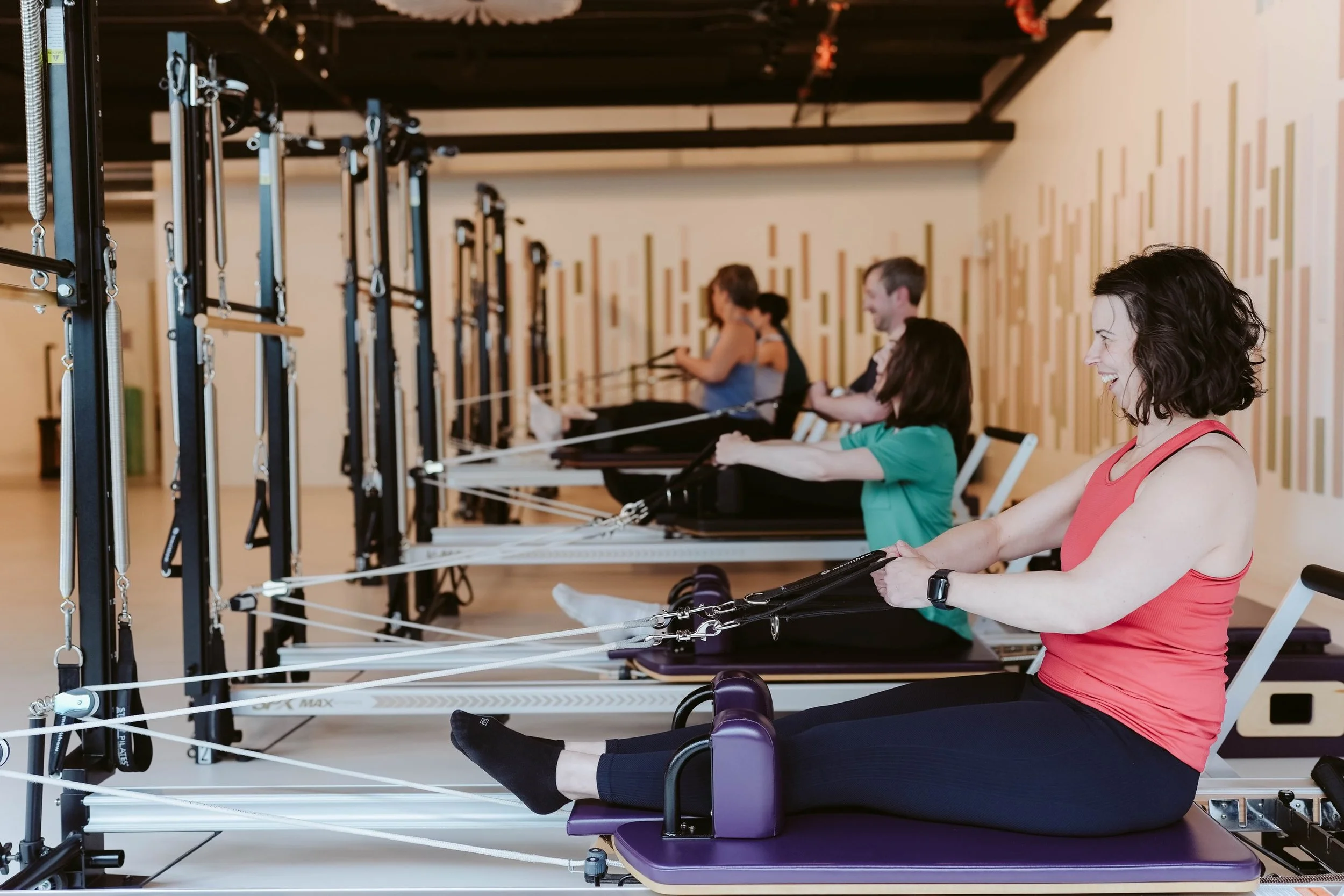 If you want to be laughing like Libby and zen like Ben, you better snag yourself a spot in our upcoming Pilates Reformer Group Intro Series! It will be led by the majestic @dawnaltstatt, so you know it&rsquo;s going to be a party with a great playlis