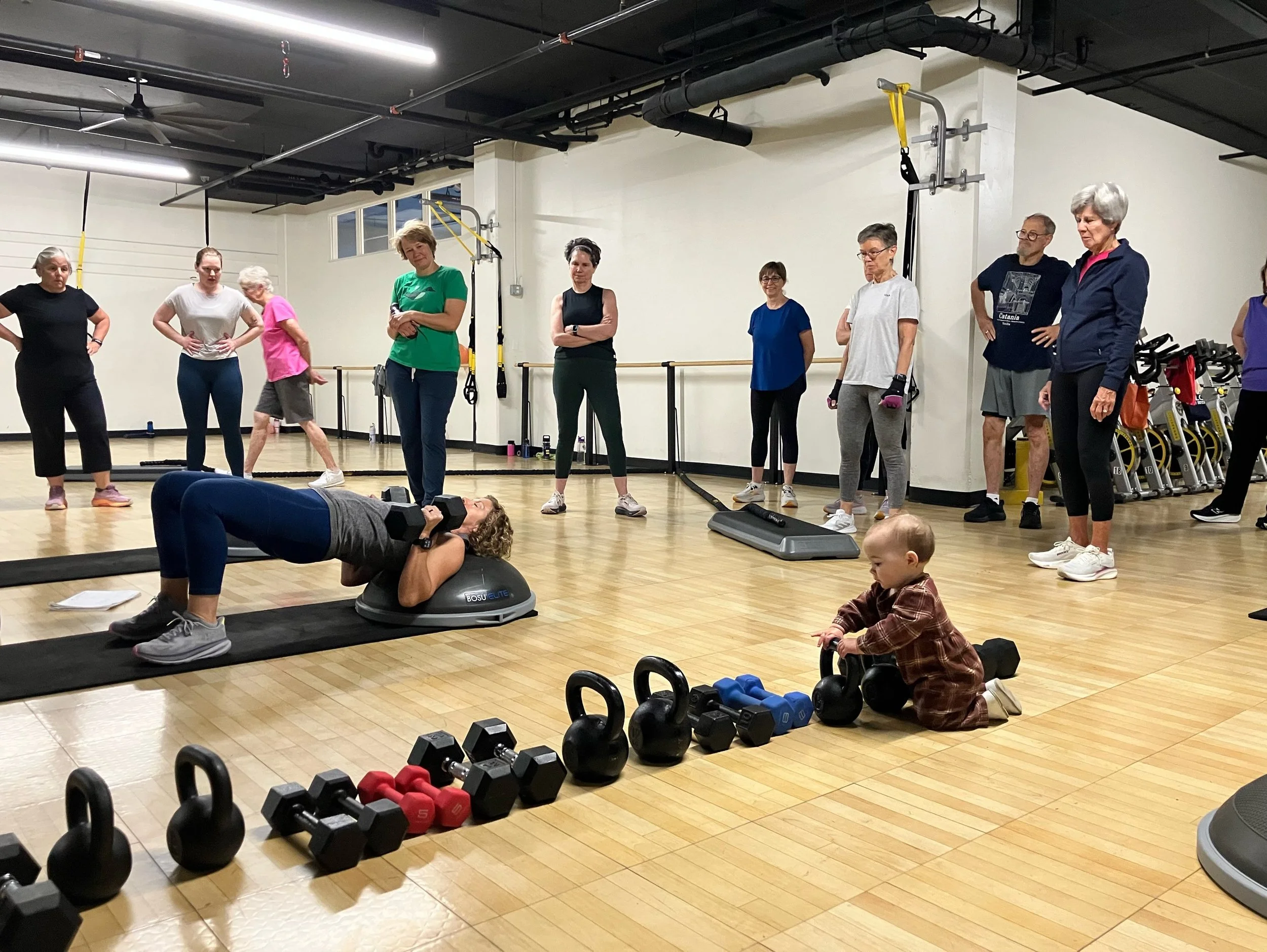 Added our favorite 20lb weight to the lineup for circuit class this morning 🥰