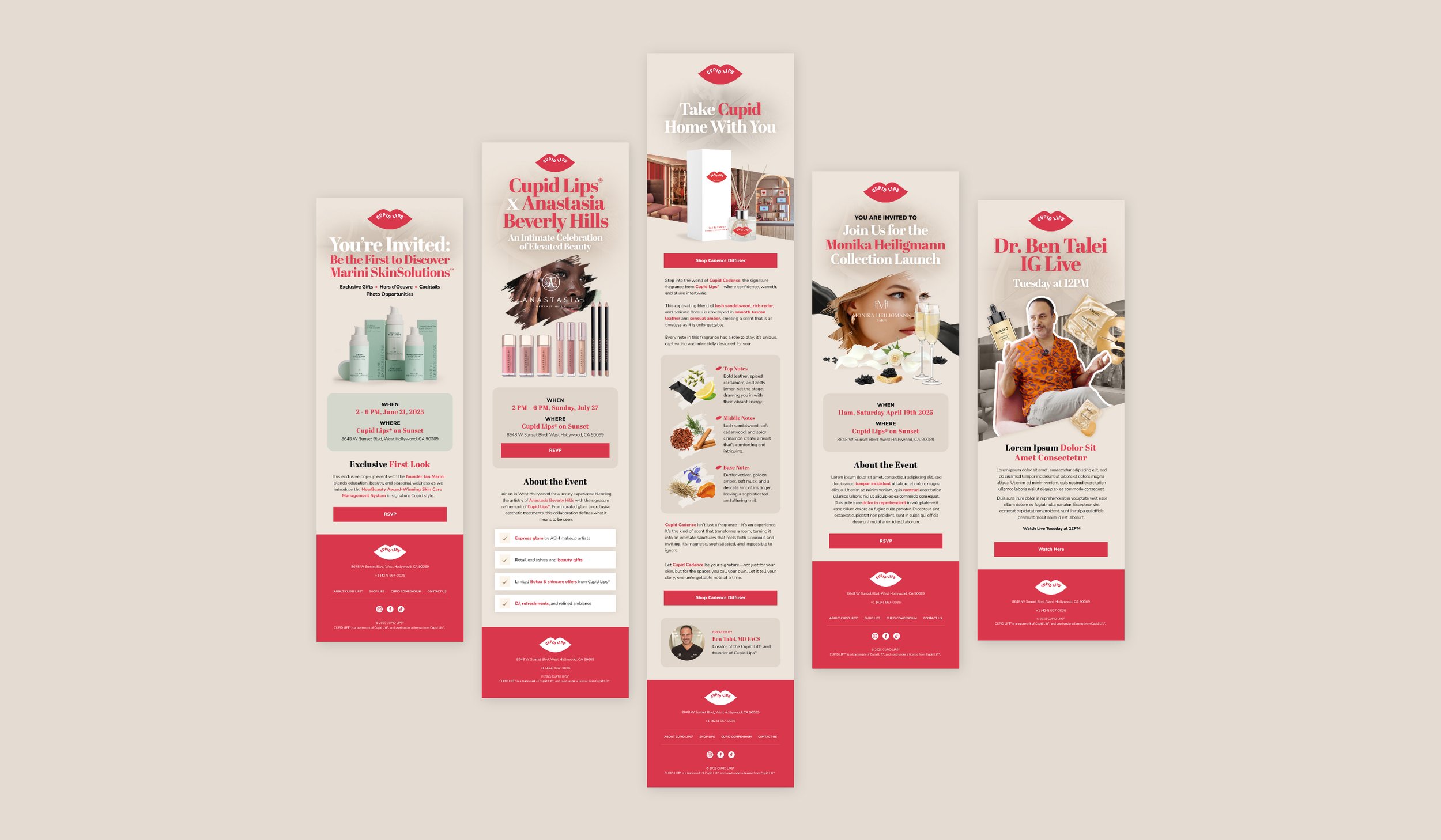 Cupid Lips® Email Campaign Branding Revamp and Design