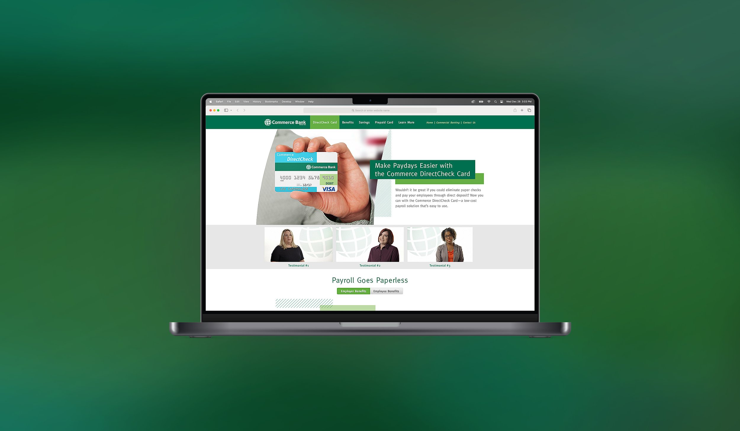 Commerce Bank® DirectCheck Card Interactive Microsite
