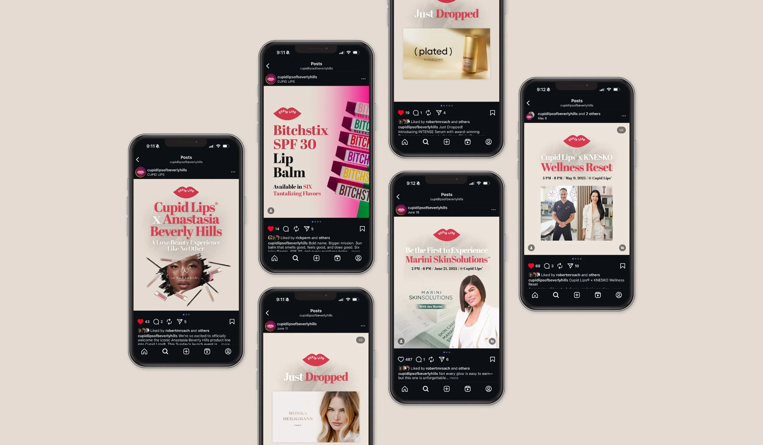 Cupid Lips® and Beverly Hills Center Instagram Posts