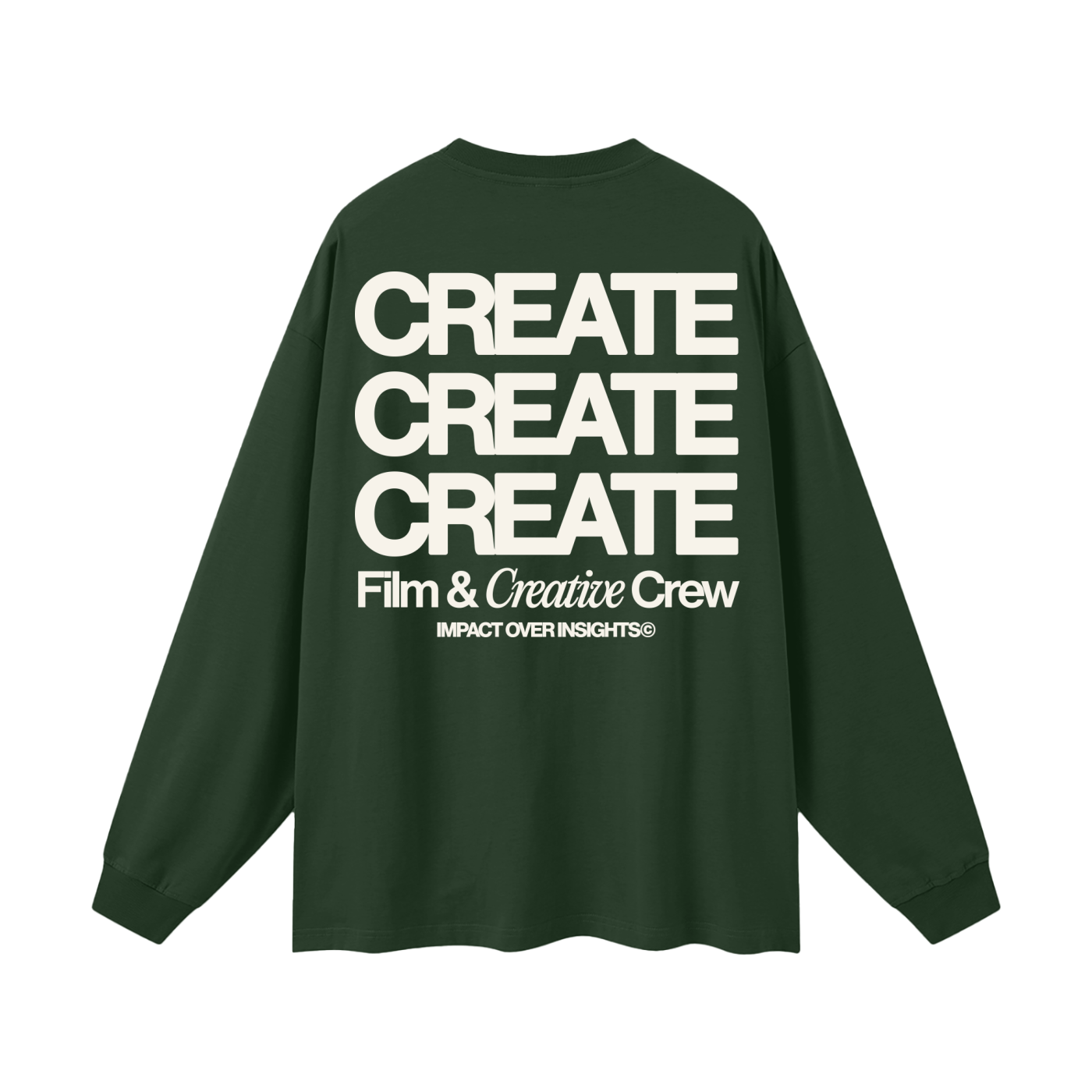 "CREATE CREATE CREATE" Oversized Unisex Long Sleeve T-Shirt