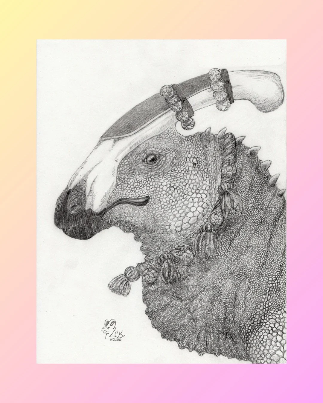 This idea has been living inside my brain for years now. I wanted to create a series of drawings of dinosaurs as if they were domesticated. Now, are the domesticators human, that is yet to be determined. But for now, enjoy this idea now that it is fi