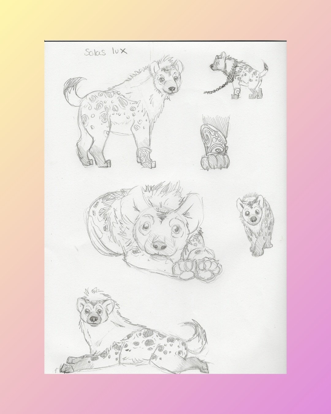 More sketches of Solas lux, the royal beasts of the Oronoco Plains. Trying to figure out bangles that the animal would wear along with the harness. I don't want to harness to impede the mane too much but eh. 
Pretty pleased with the bangle design. My