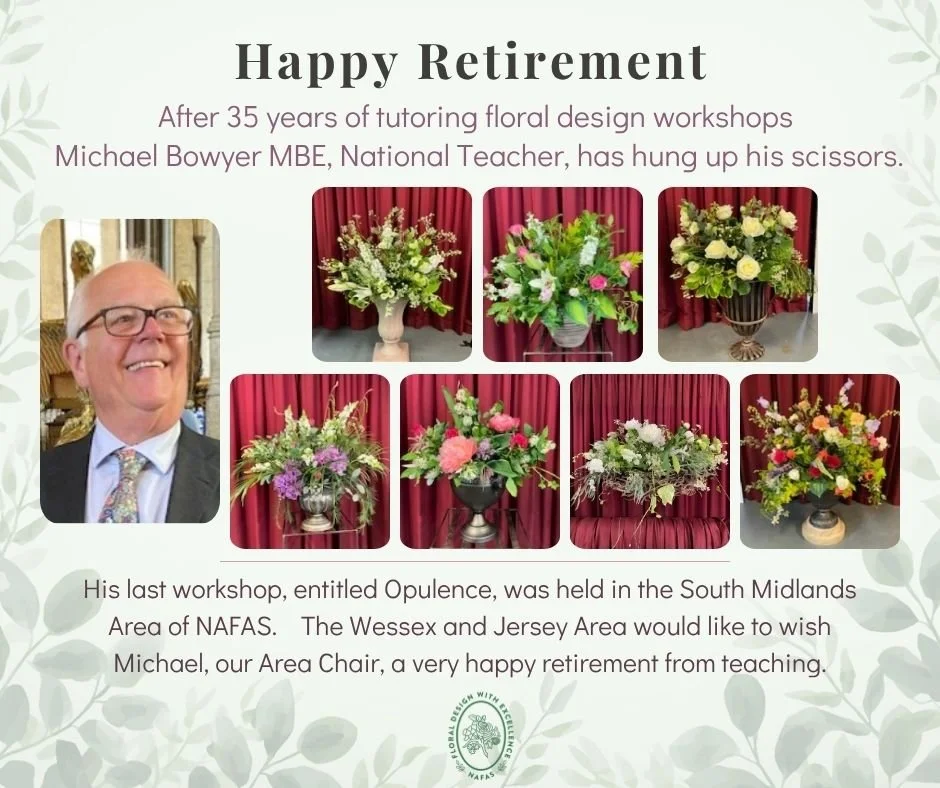 Teaching retirement announcement - Michael Bowyer MBE