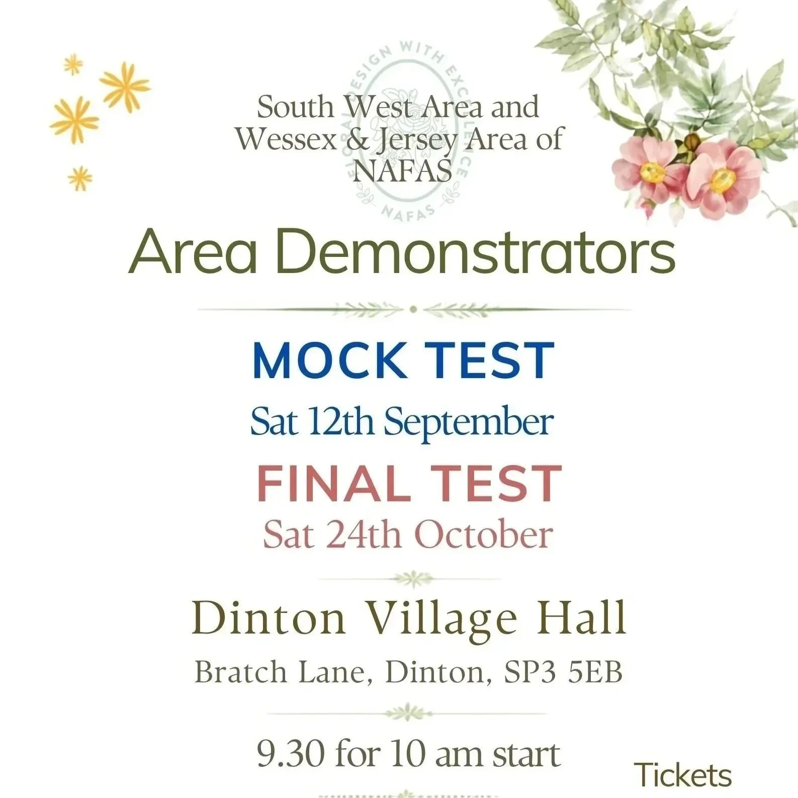 Area Demonstrators Mock Test and Final Test