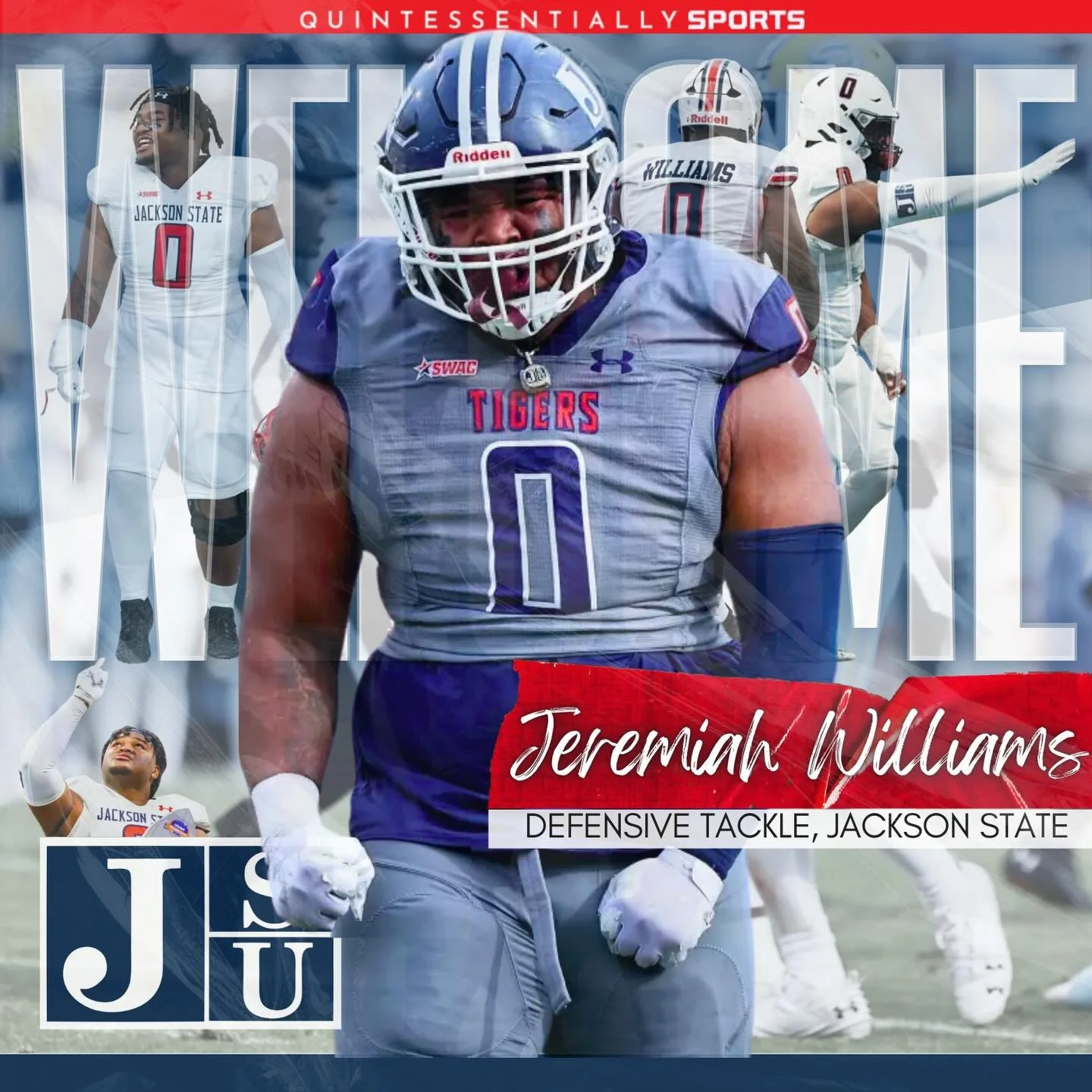 Welcome Jeremiah Williams (DT, Jackson State) to the QSE family!

A versatile and high-impact defender in the heart of the Tigers&rsquo; defense, Jeremiah developed into one of the top-graded defenders in the FCS &mdash; pairing physicality with elit