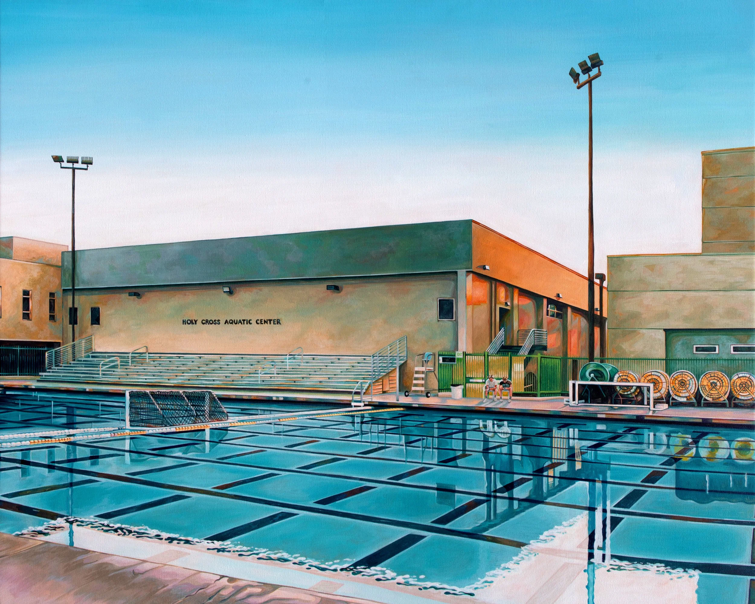 "Holy Cross Aquatic Center" Acrylic on Canvas, 24 in x 30 in, 2026