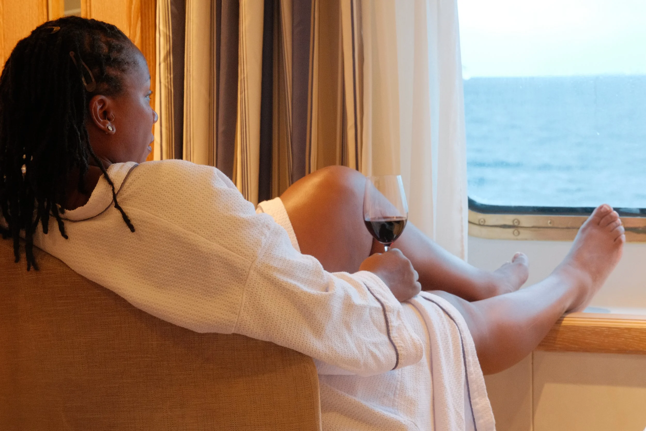 addy relaxing on Windstar