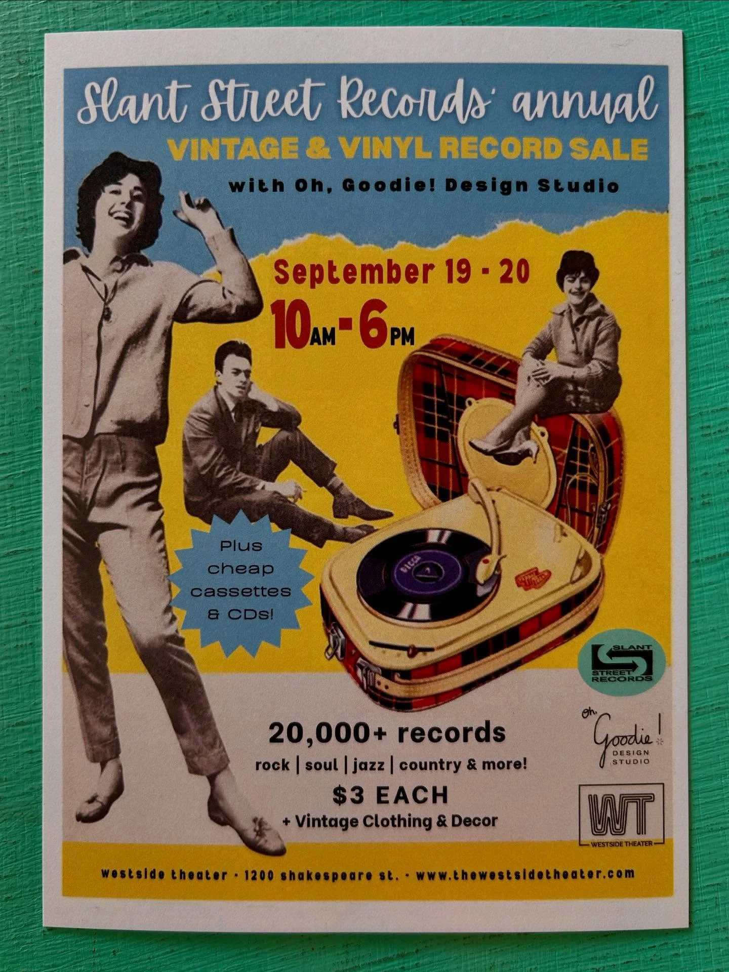 ⏰The time is nigh⏰ This coming Friday &amp; Saturday from 10am to 6pm the annual Slant Street Vintage &amp; Vinyl record sale is upon us. An incredible 20,000+ records at $3 each + Oh! Goodie Design will be bringing fantastic vintage clothing and dec