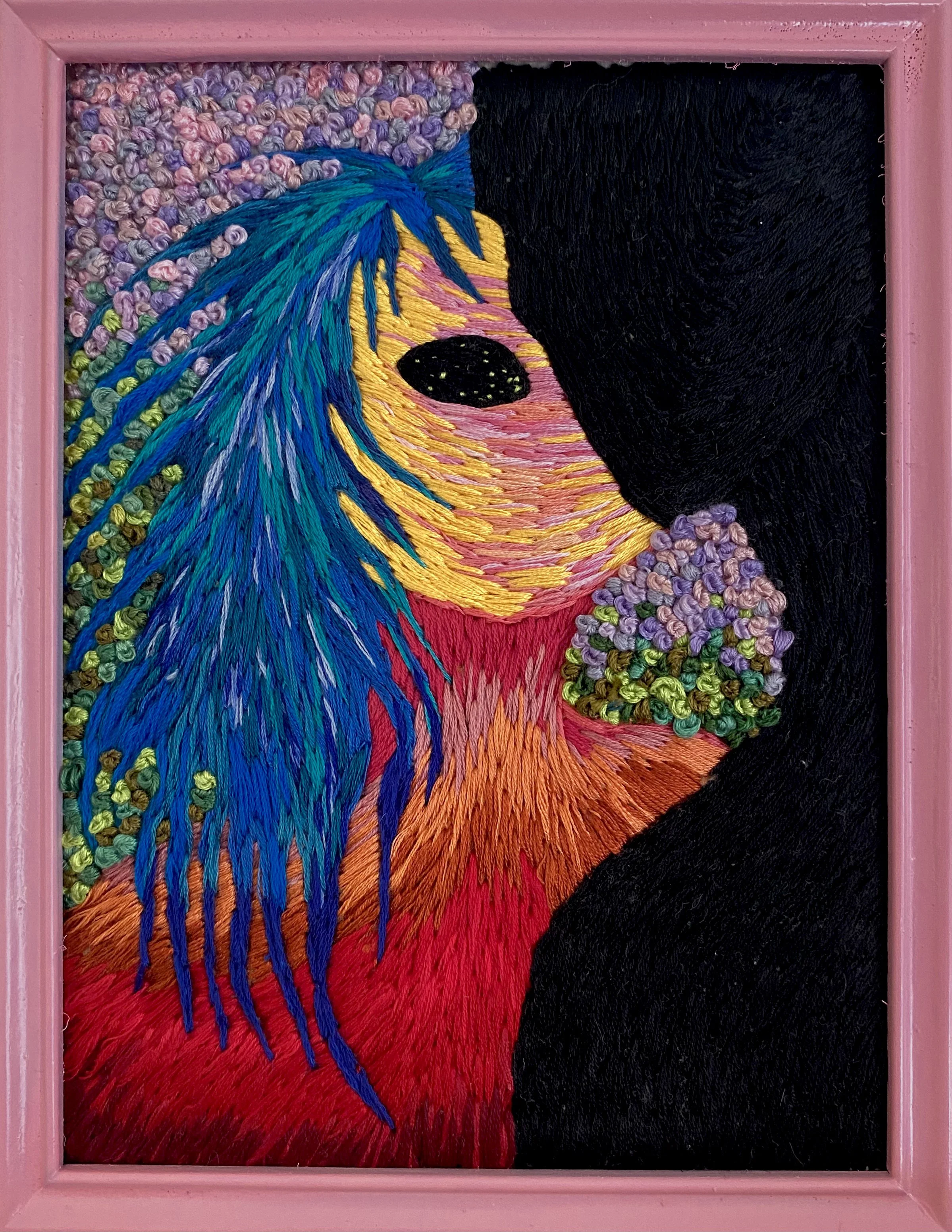 'burnt up in the nothingness', embroidery on calico fabric, 2025