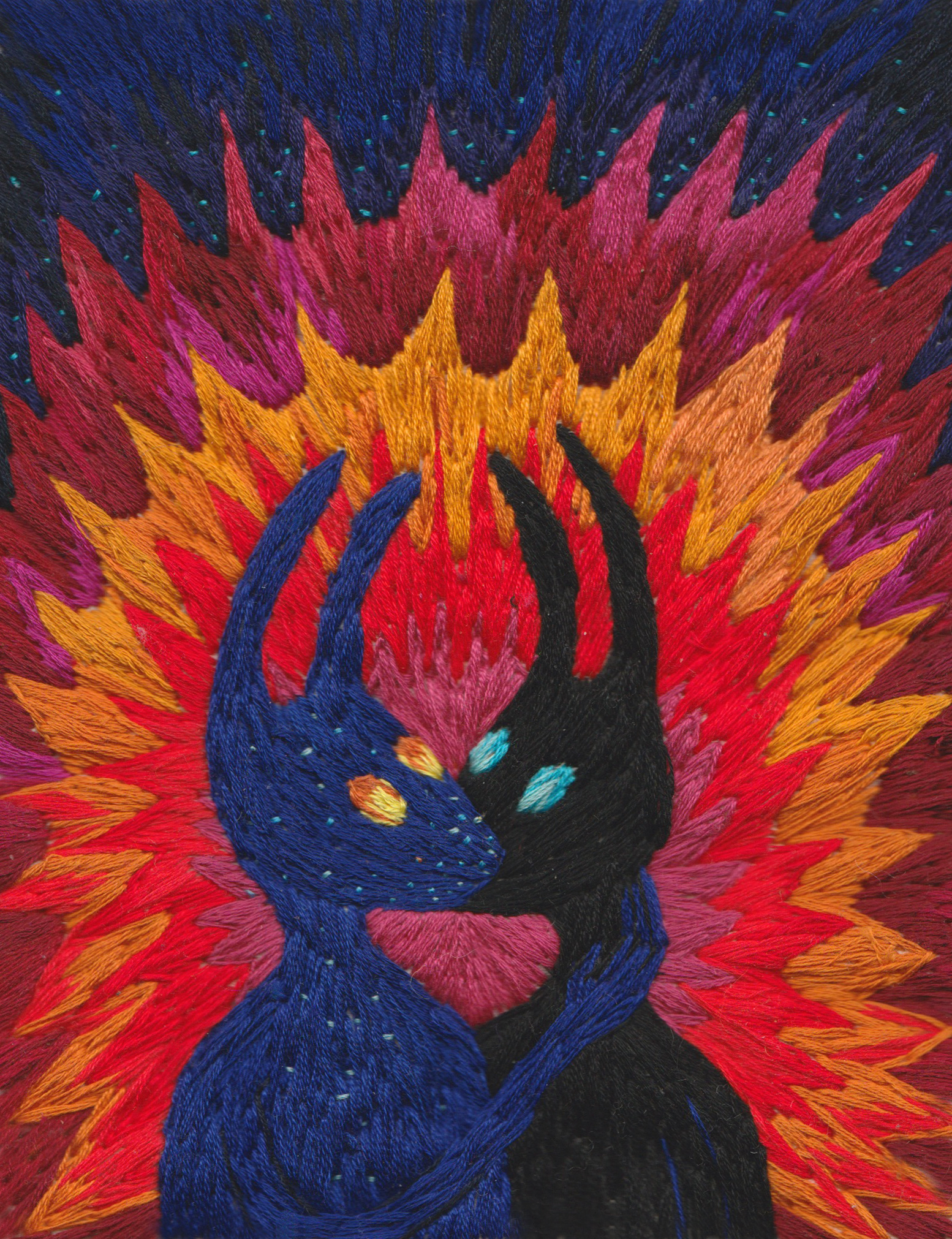 ‘the forest hours shaking through’, embroidery on calico fabric, 2023