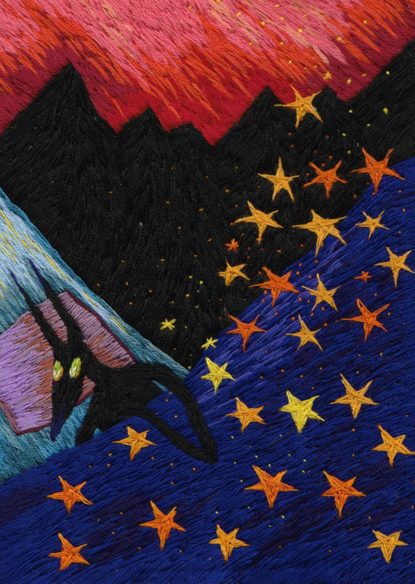 ‘time is just a small dream, it won’t take long’, embroidery on calico fabric, 2023