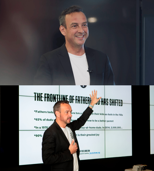 Jeremy Macvean giving presentations in a professional setting.