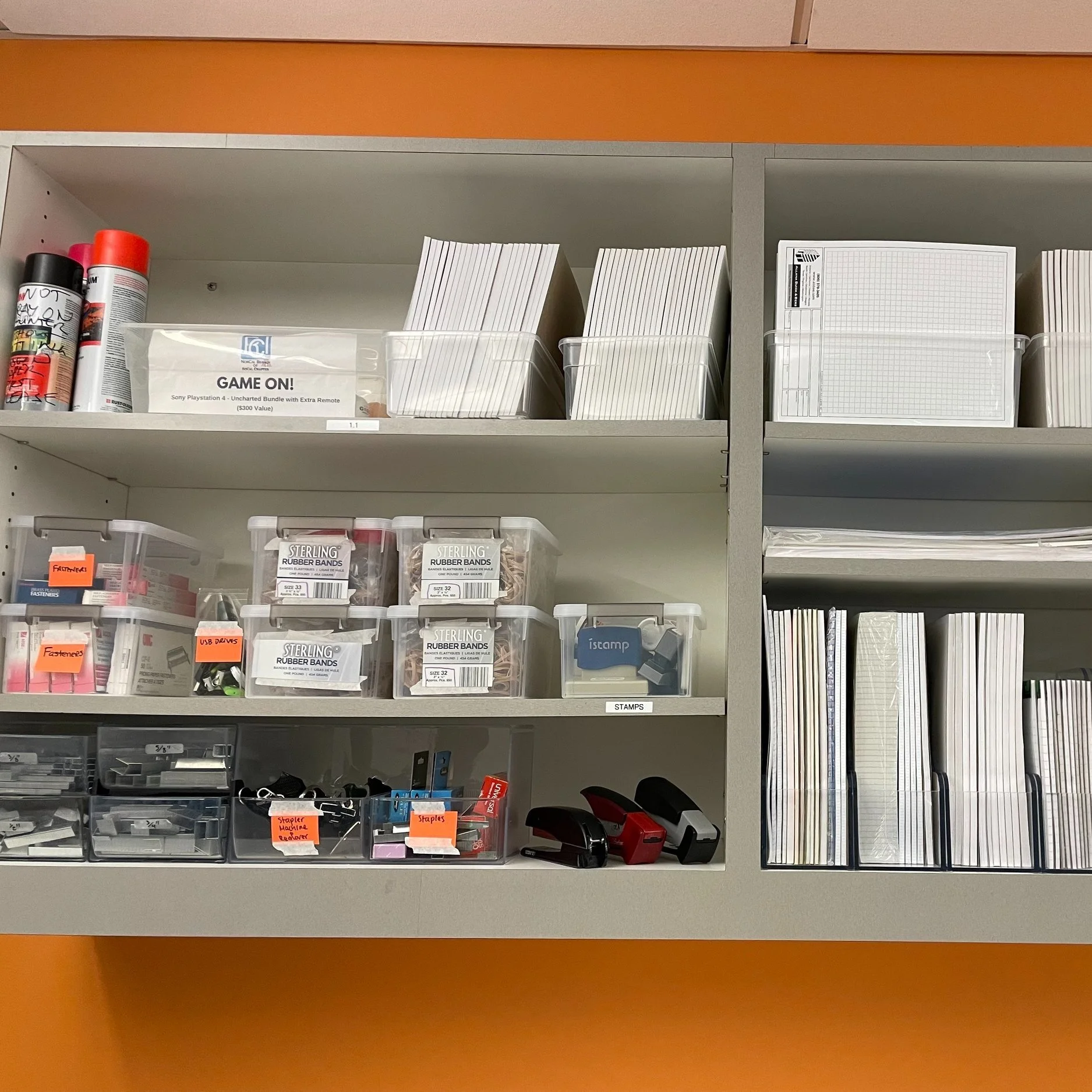 Organized Paperwork shelves