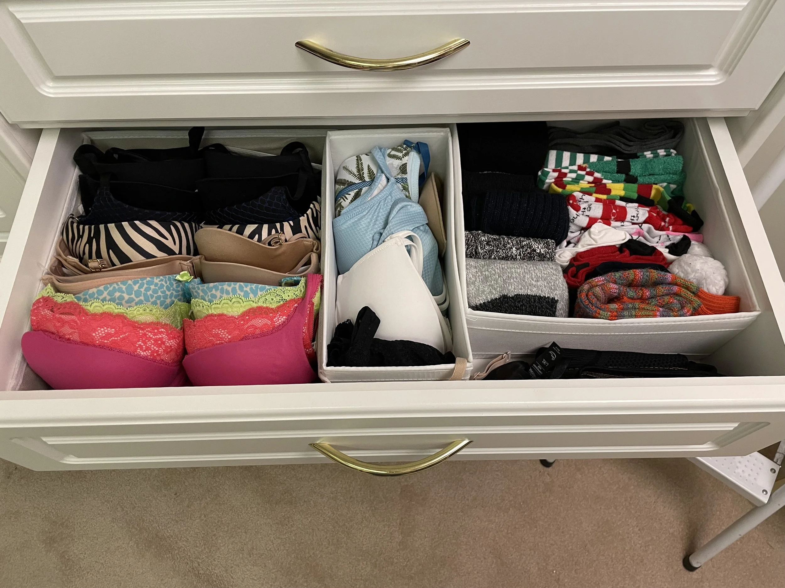 Organized Drawers intimate bras and underwear