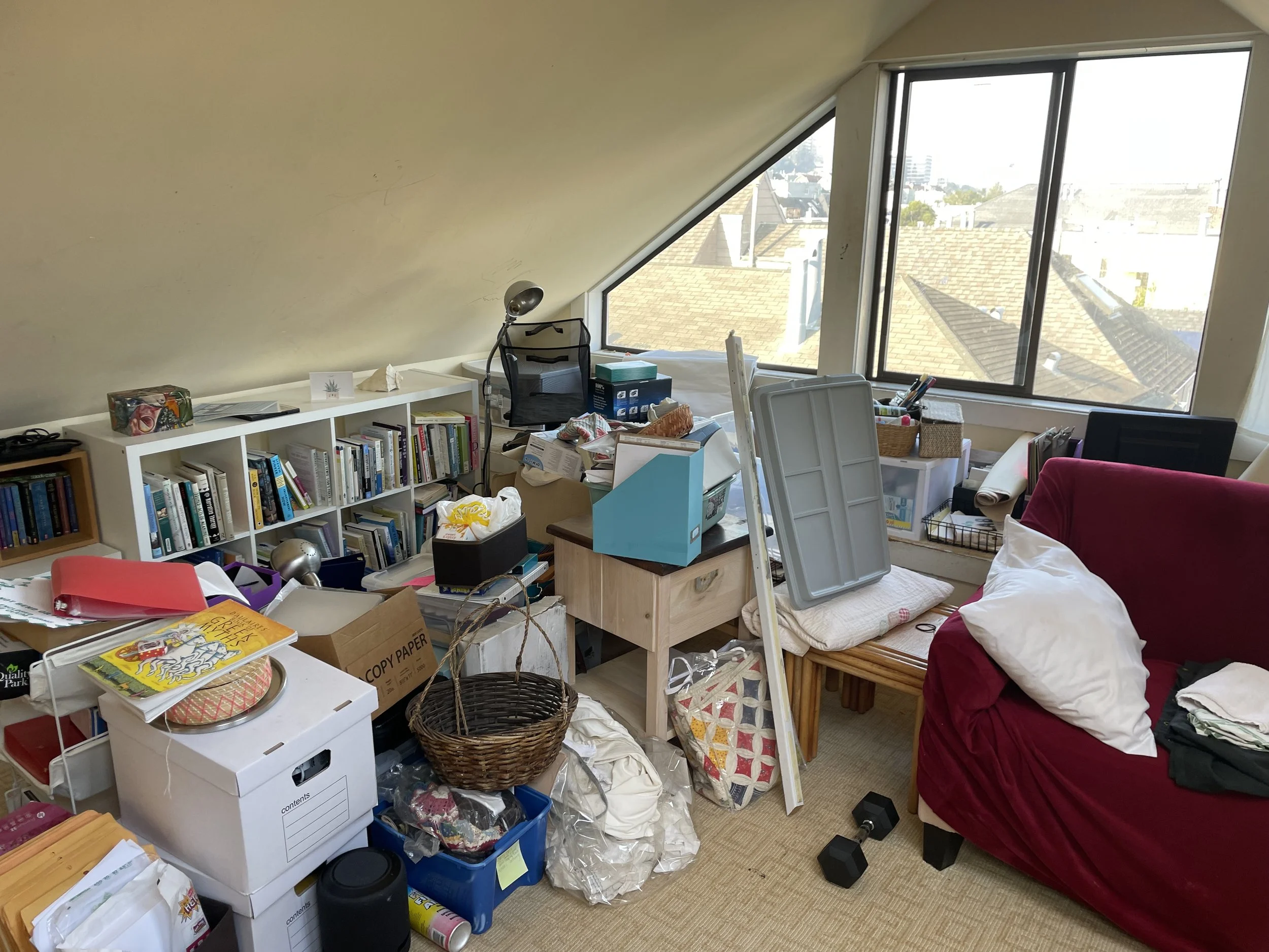 Unorganized living room 