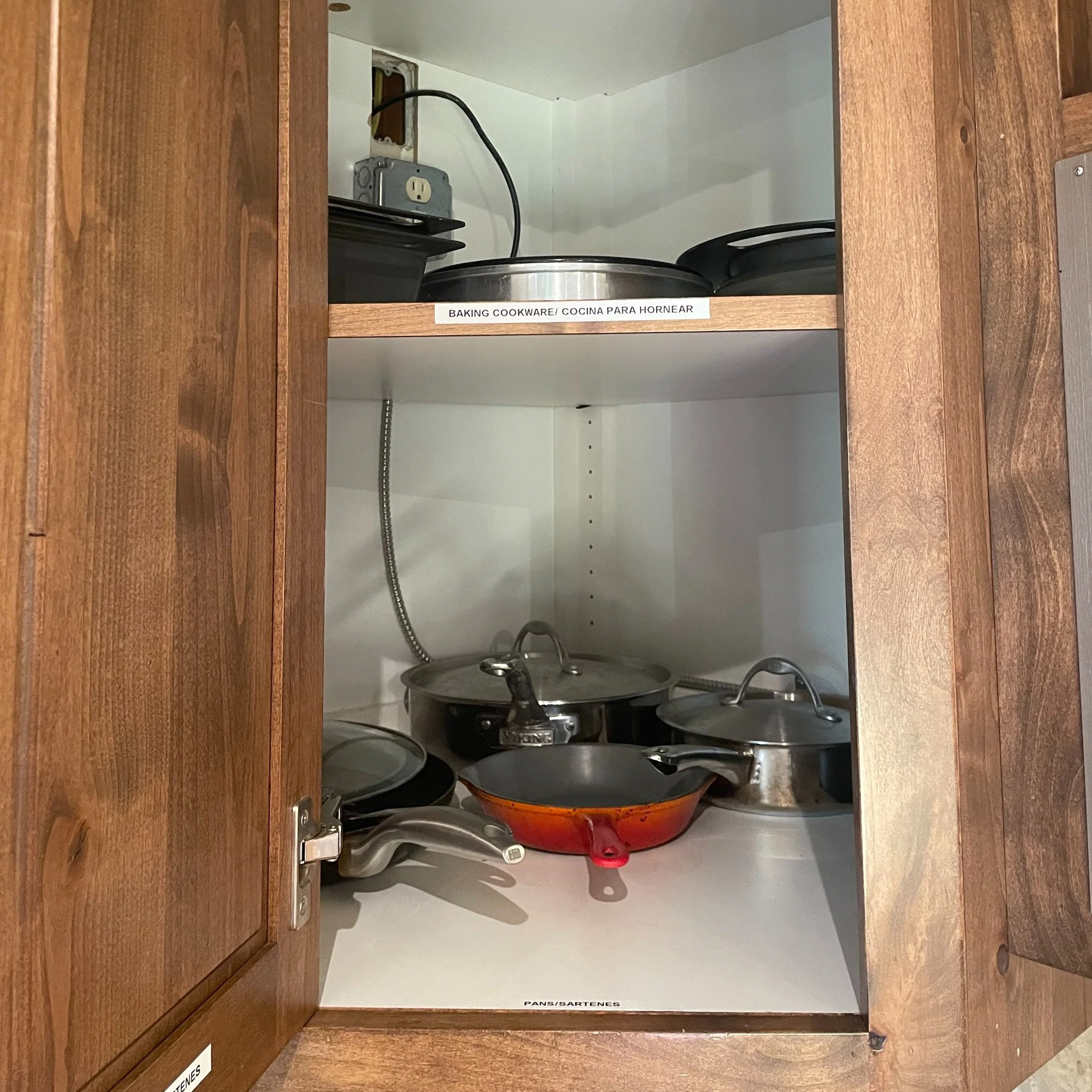 Organized Labeled Frying Pans 