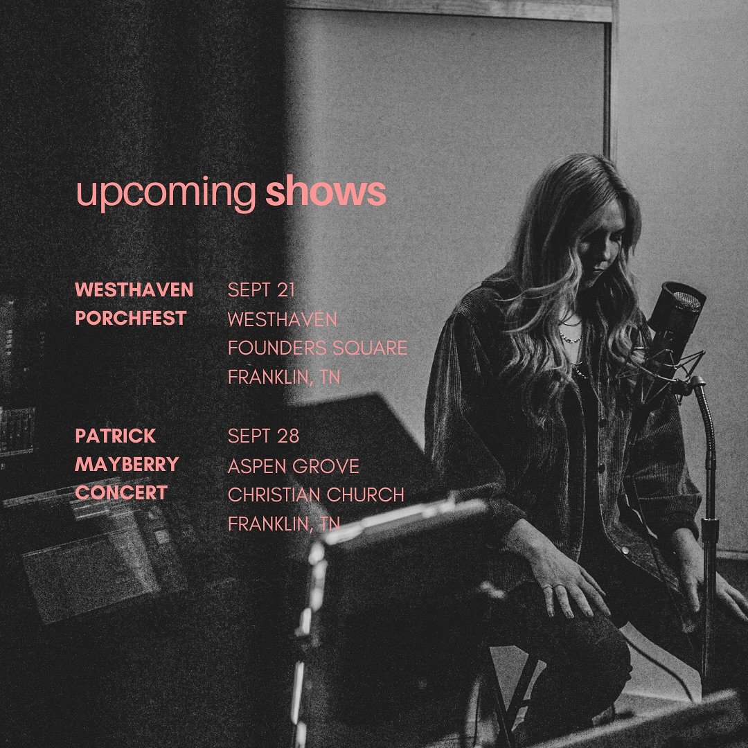 The next two Saturdays have two FREE shows here in Franklin! Looking forward to joining some friends for Porchfest Saturday and following it up with opening for Patrick Mayberry the next WEEK! So come hang&hellip;for free! 🍁