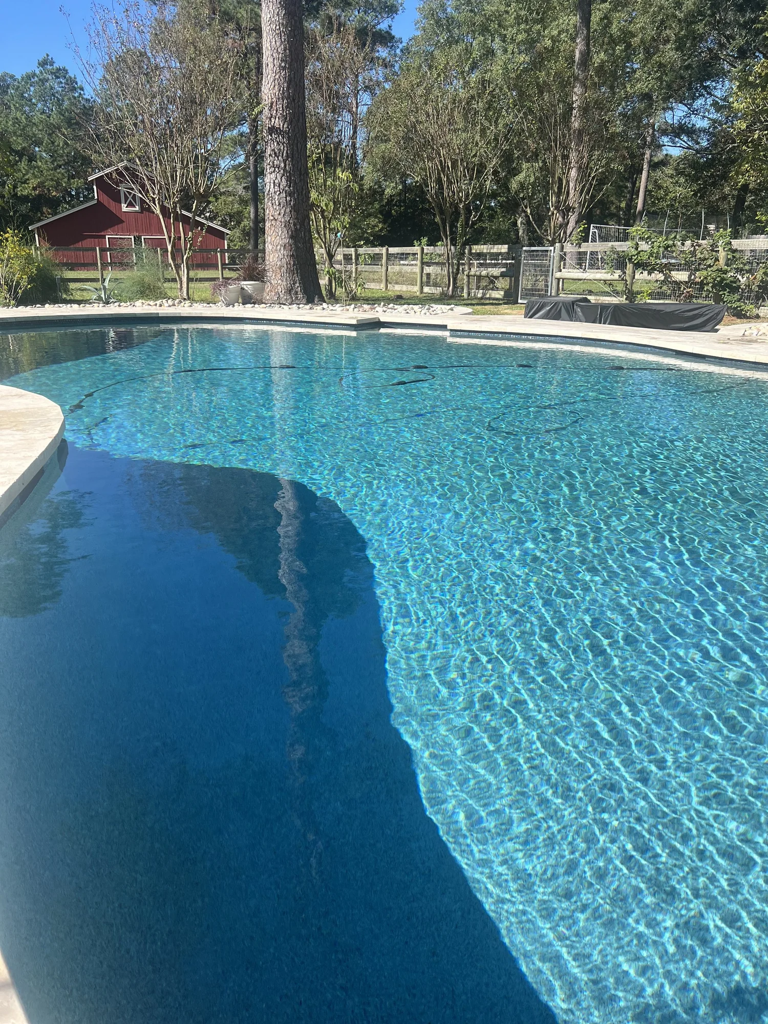 Clear blue pool on a maintained property