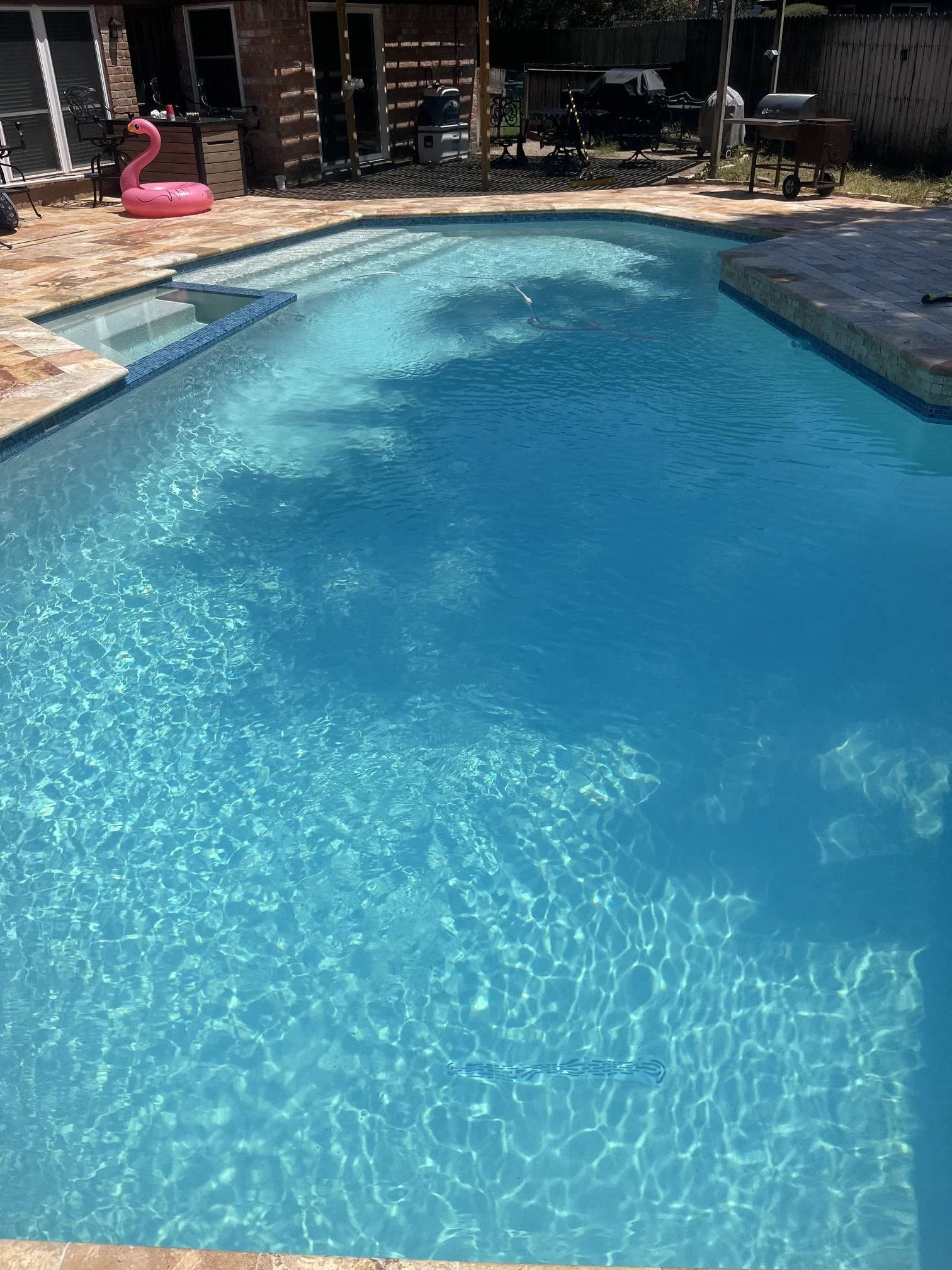 Finished pool and spa with new decking