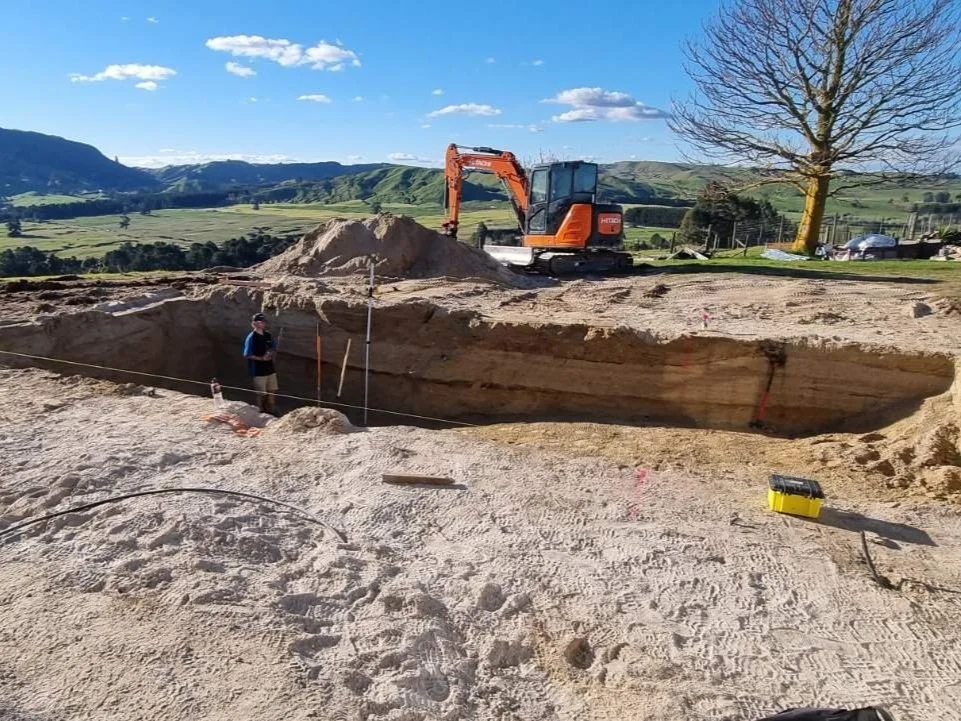 Digger excavating a swimming pool