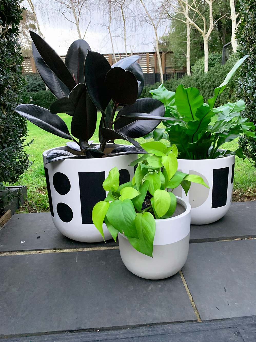 Hand painted designer lightweigt pots .jpg