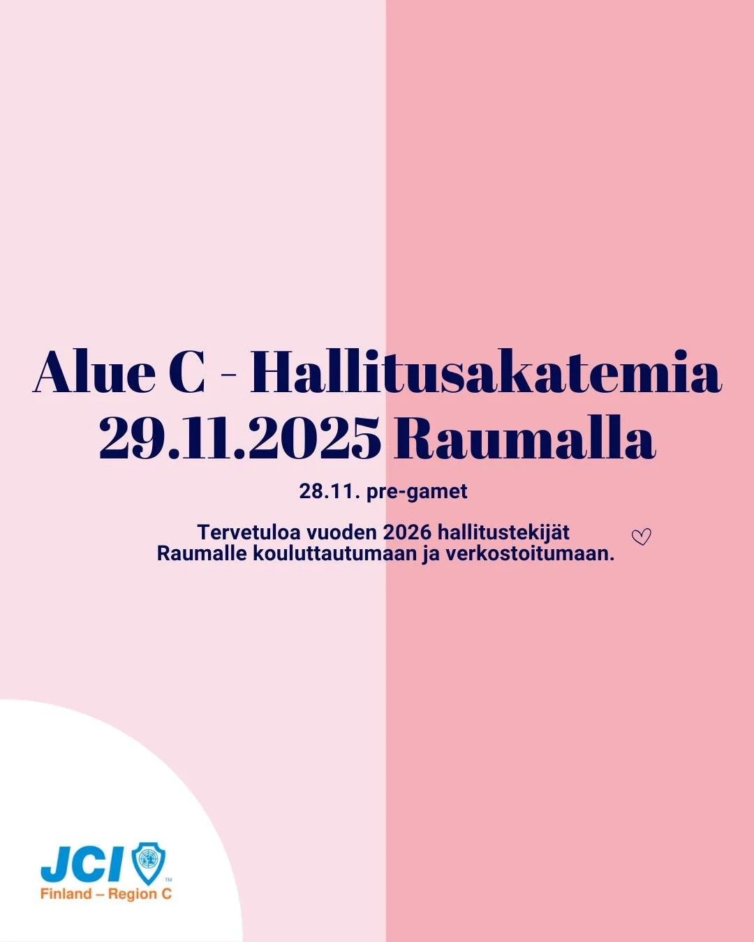 Tervetuloa Hallitusakatemiaan!

Marraskuun viimeisen&auml; viikonloppuna 29.11. p&auml;&auml;st&auml;&auml;n tapaamaan tulevan vuoden hallitustekij&ouml;it&auml; C-alueelta, kun Rauman Nuorkauppakamari j&auml;rjest&auml;&auml; Hallitusakatemian.

Tap