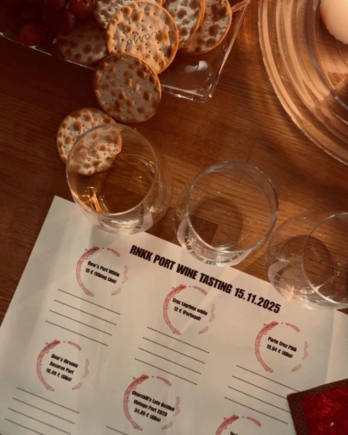 Rauman Nuorkauppakamari vietti rennon lauantai-illan portviinitastingin merkeiss&auml;. Ennen lasien kilistely&auml; pidettiin my&ouml;s yhdistyksen kokous, jossa saimme iloisen uutisen: kahdeksan uutta koej&auml;sent&auml; valittiin mukaan kamaritoi