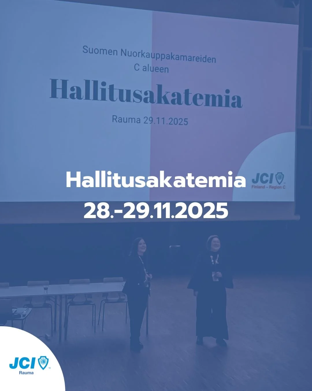 Rauma sai kunnian is&auml;nn&ouml;id&auml; Suomen Nuorkauppakamareiden C-alueen @jcialuec hallitusakatemiaa 28.&ndash;29.11.2025. Viikonloppu kokosi l&auml;hes 80 tulevaa hallituslaista yhteen oppimaan, verkostoitumaan ja inspiroitumaan.

Perjantai-i