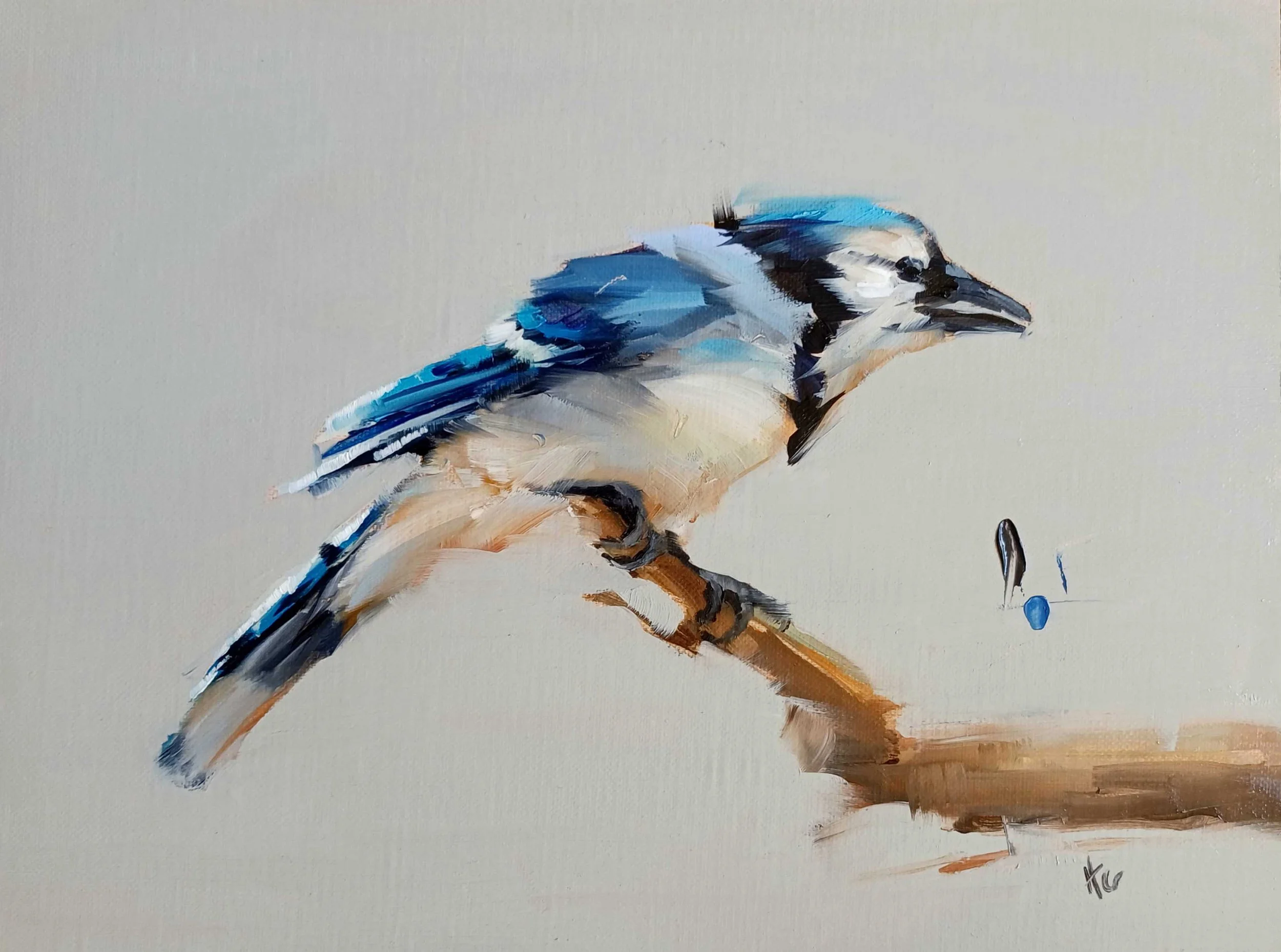 The Azure Scout, Oil Painting by Andreea Cataros