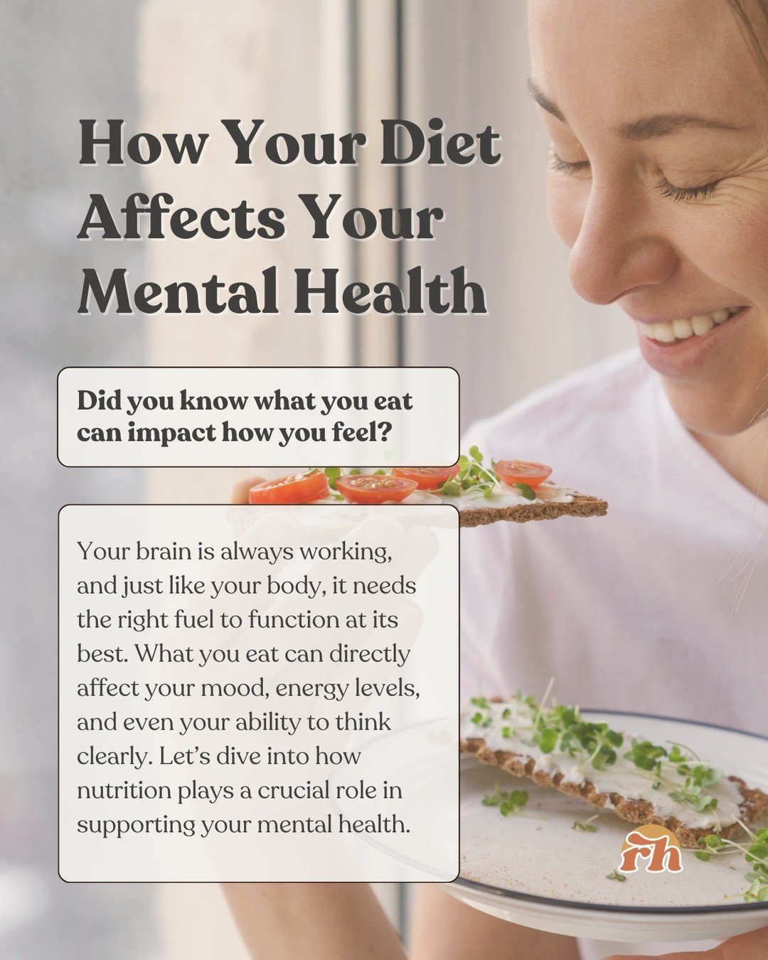 One of your biggest mental health tools is on your plate! Your diet and nutrition play a huge role in your mental health. The foods you choose can influence your mood, energy levels, and even your ability to handle stress.

Nutrients like omega-3 fat