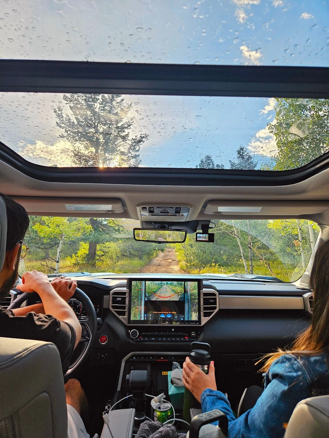 Driving a tundra truck on an offroad trail