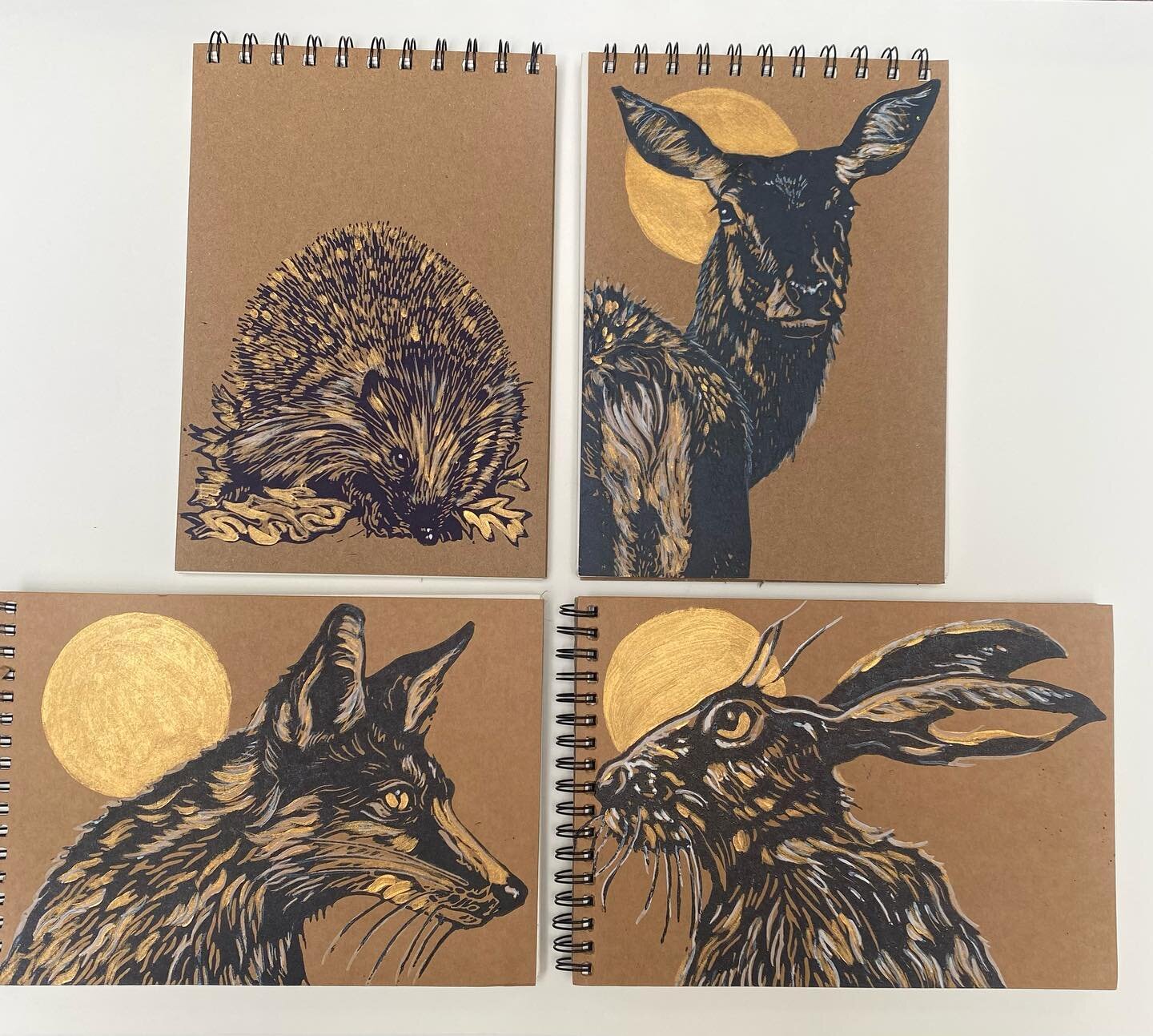 Some new sketchbook designs among the old favourites -all hand printed on an old book press , in preparation for the Toby Buckland Garden Festival at Powderham Castle, Exeter on the 28th and 29th April. #handprinted #linocut #linocutprint #britishwil