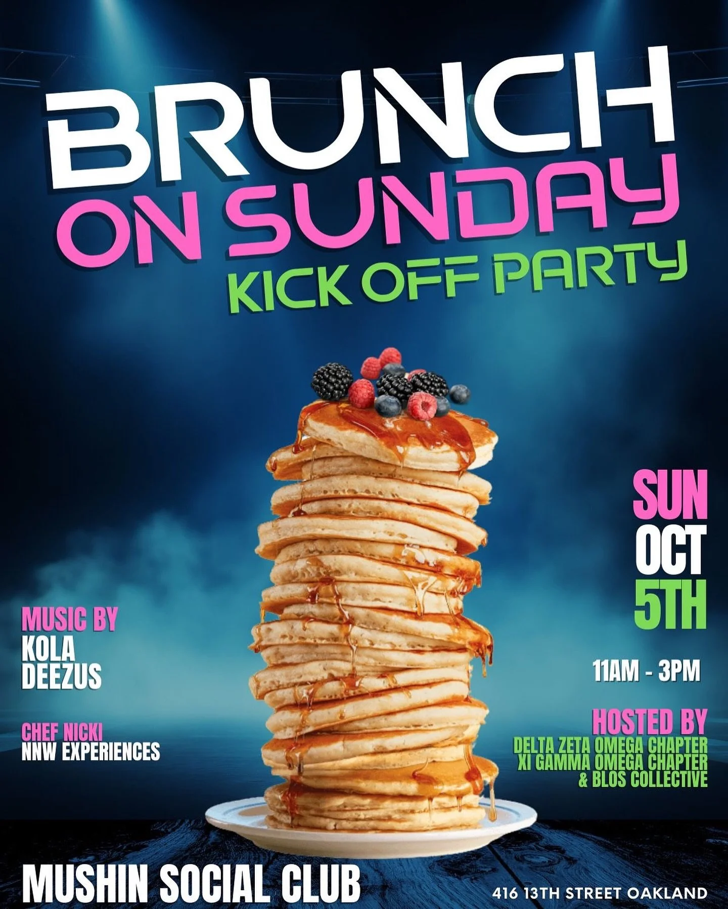 Sunday Brunch Kickoff Party! 💚🥞💗

Join the ladies of Alpha Kappa Alpha Sorority, Inc., Delta Zeta Omega Chapter &amp; Xi Gamma Omega Chapter (@aka_xgo) for a fabulous Sunday Brunch Kickoff Party! 

📅 October 5th | 11am-3pm 
📍Mushin Social Club, 
