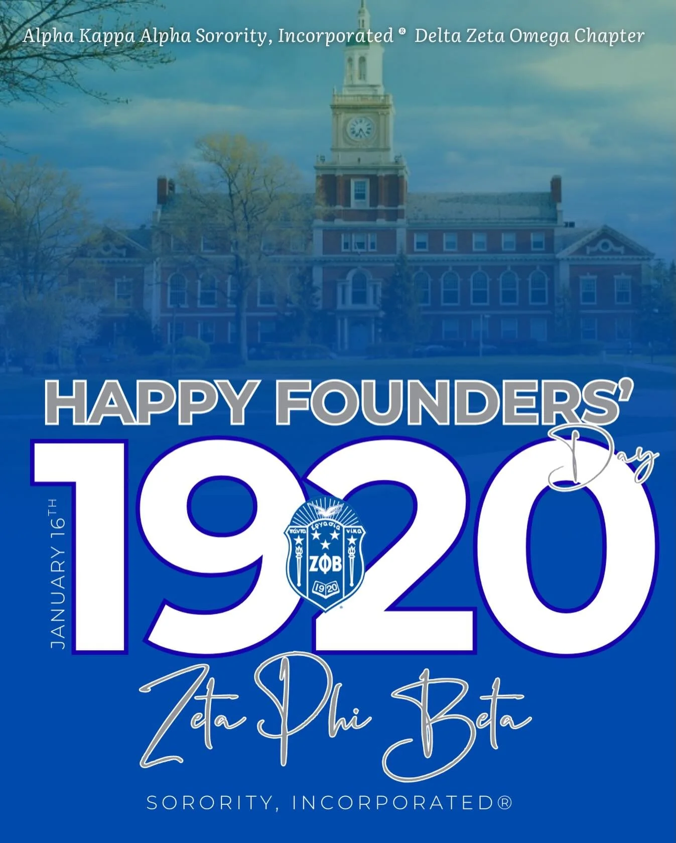 On behalf of Alpha Kappa Alpha Sorority, Incorporated&reg; Delta Zeta Omega Chapter, we extend heartfelt congratulations to Zeta Phi Beta Sorority, Inc. as they celebrate a legacy rooted in scholarship, service, sisterhood, and the enduring standard 