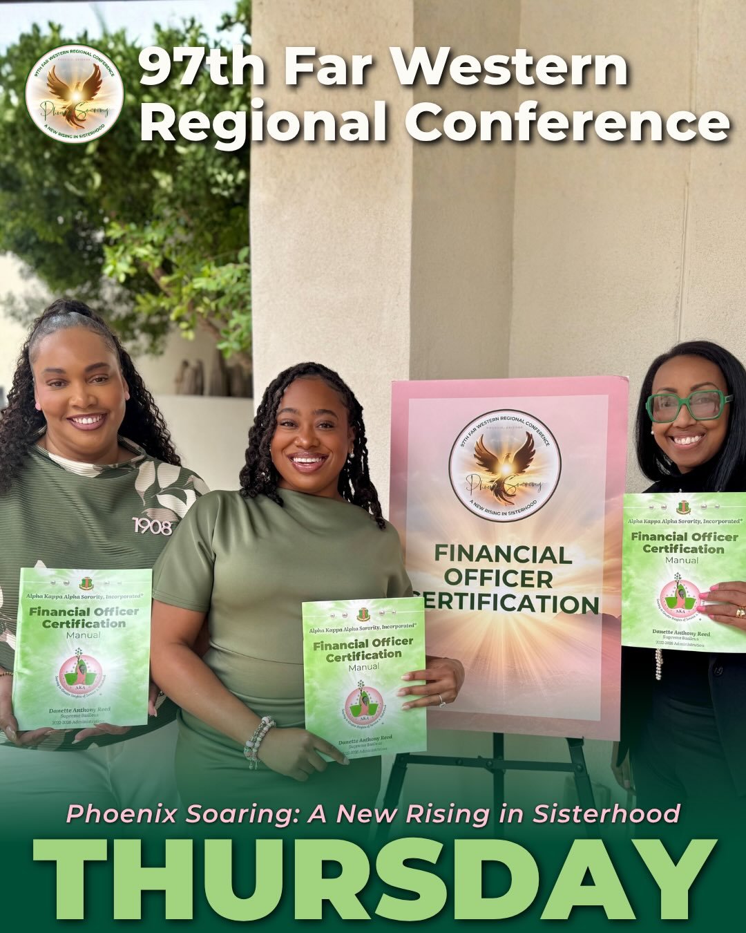DZO kicked off the 97th Far Western Regional Conference in Phoenix, AZ with a day full of growth and connection! From certifications to mixers and an inspiring public meeting, we started strong and ready for all that was ahead. 💗💚 #AKA1908 #AKAFWRC