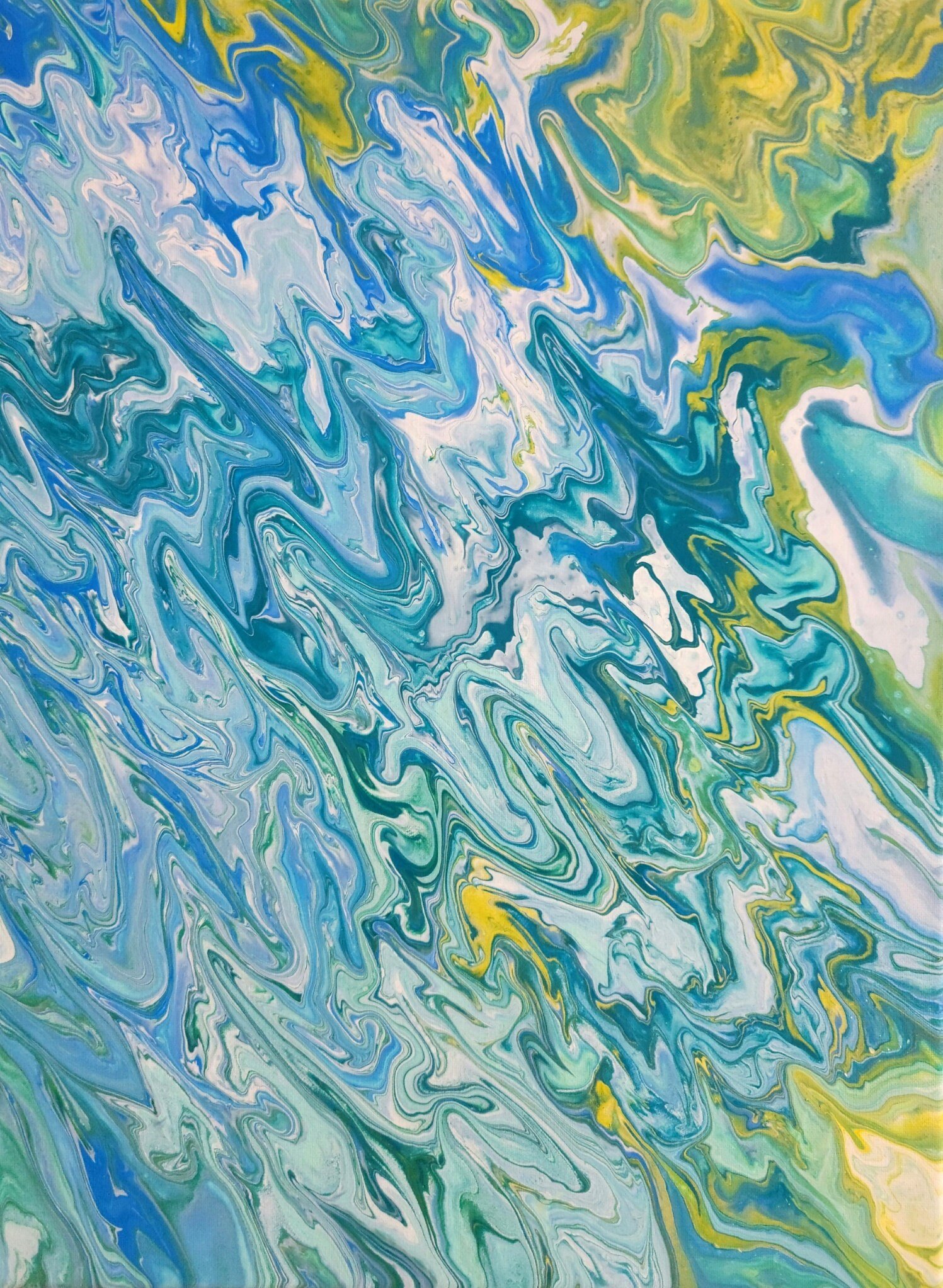 Feelin' Wavy and Blue - 12x16 inch - Original Abstract Painting - Liminal Layers
