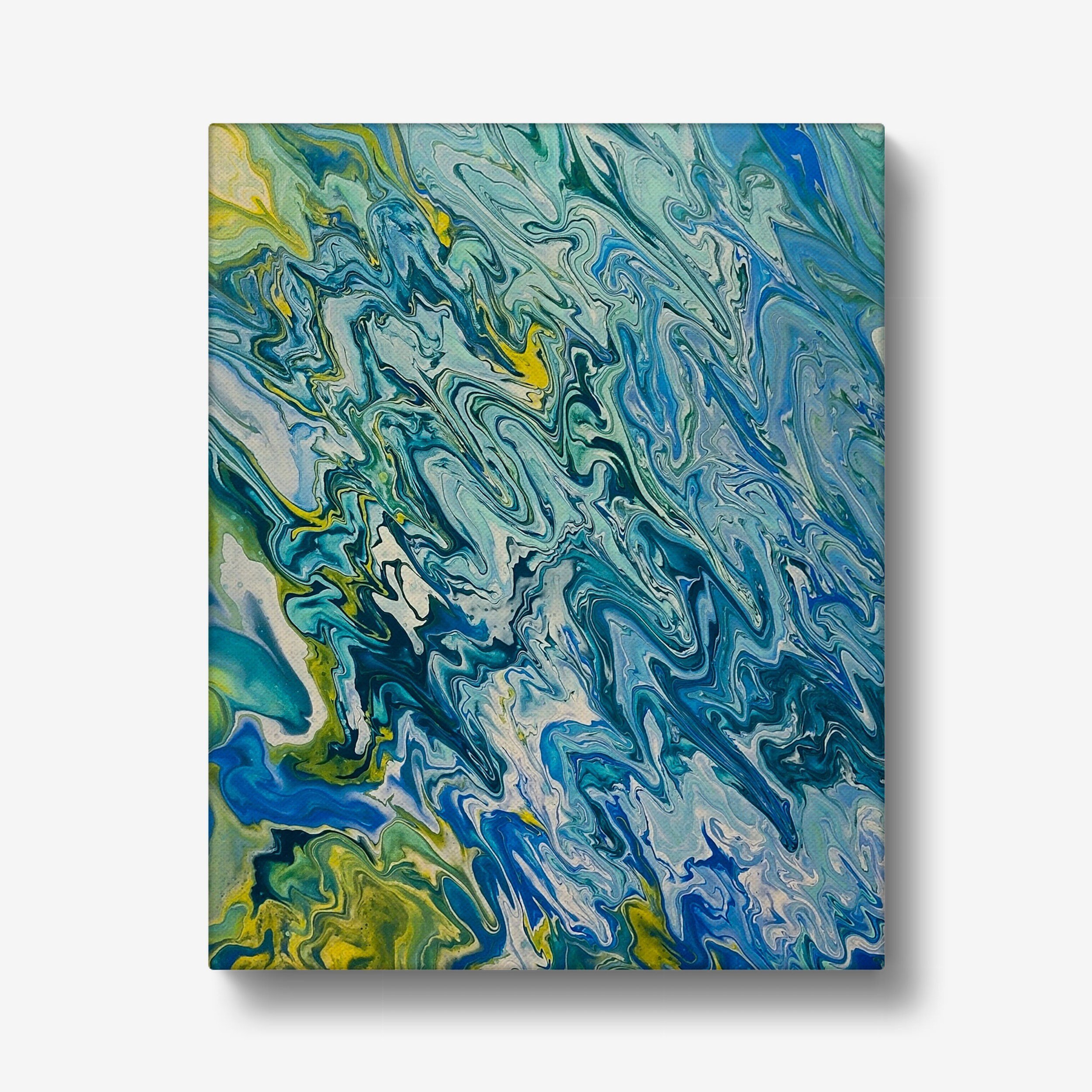 Feelin' Wavy and Blue - 12x16 inch - Original Abstract Painting - Liminal Layers