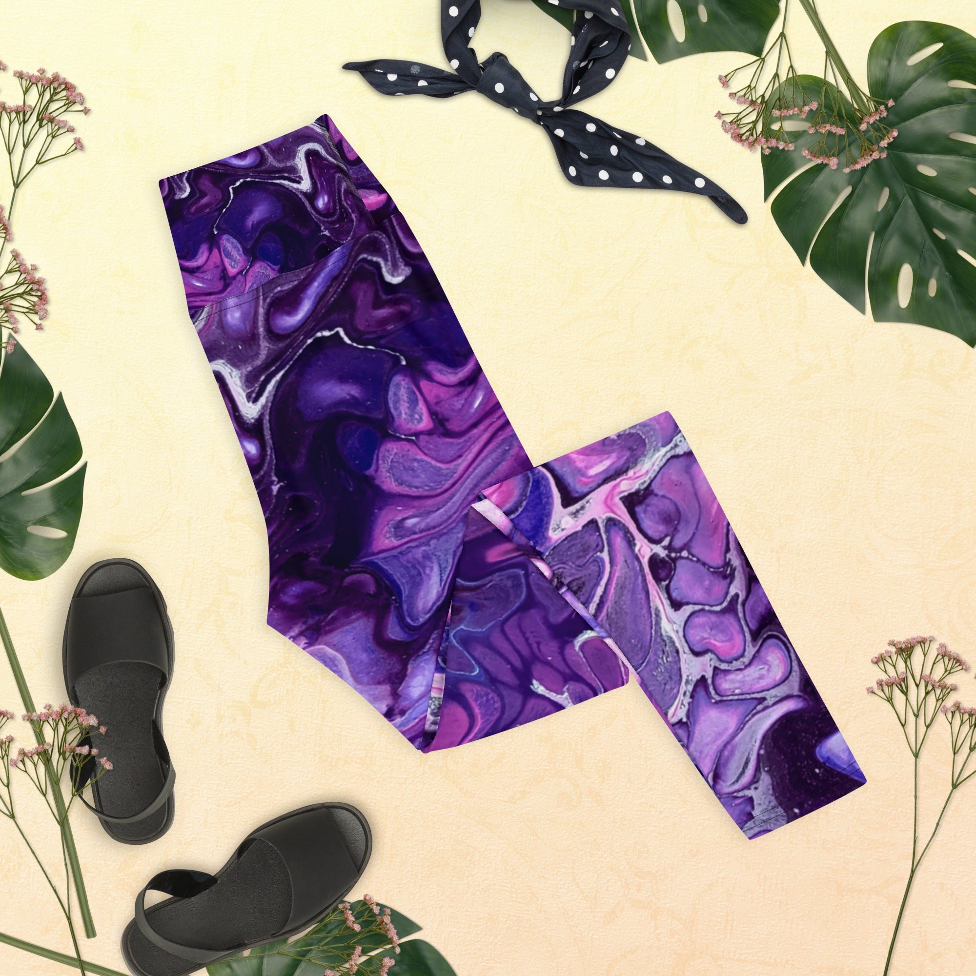Women's Yoga Leggings - Purple's Paradise (Sizes XS to XL) - Liminal Layers