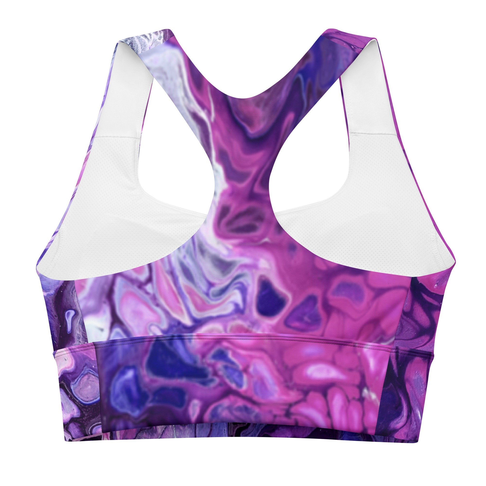 Women's Longline Sports Bra - "Purple's Paradise" - Purple Athletic Top - Liminal Layers