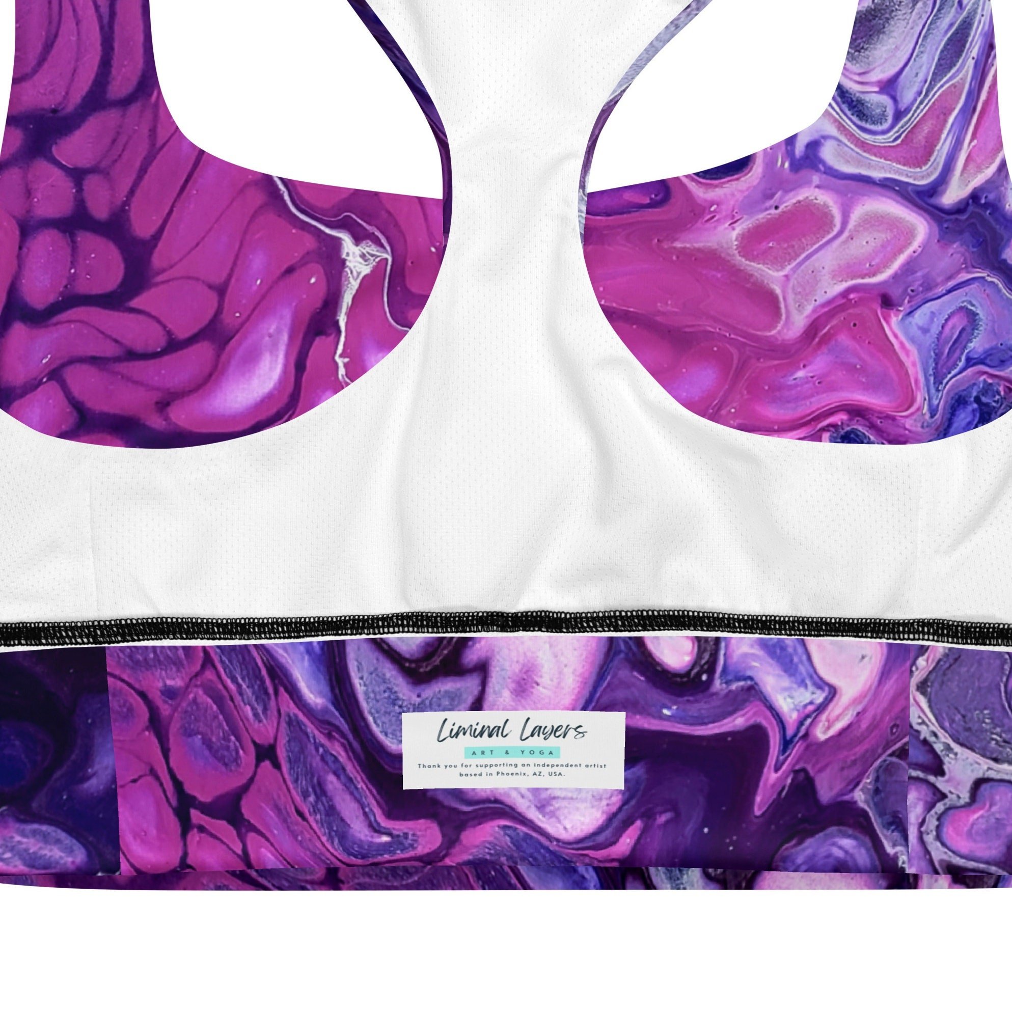 Women's Longline Sports Bra - "Purple's Paradise" - Purple Athletic Top - Liminal Layers