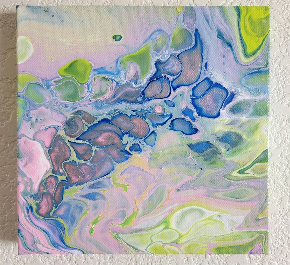 "Stepping Stones in Spring" (2022) - 8x8 inch ORIGINAL - Abstract Acrylic Painting on Canvas - Liminal Layers