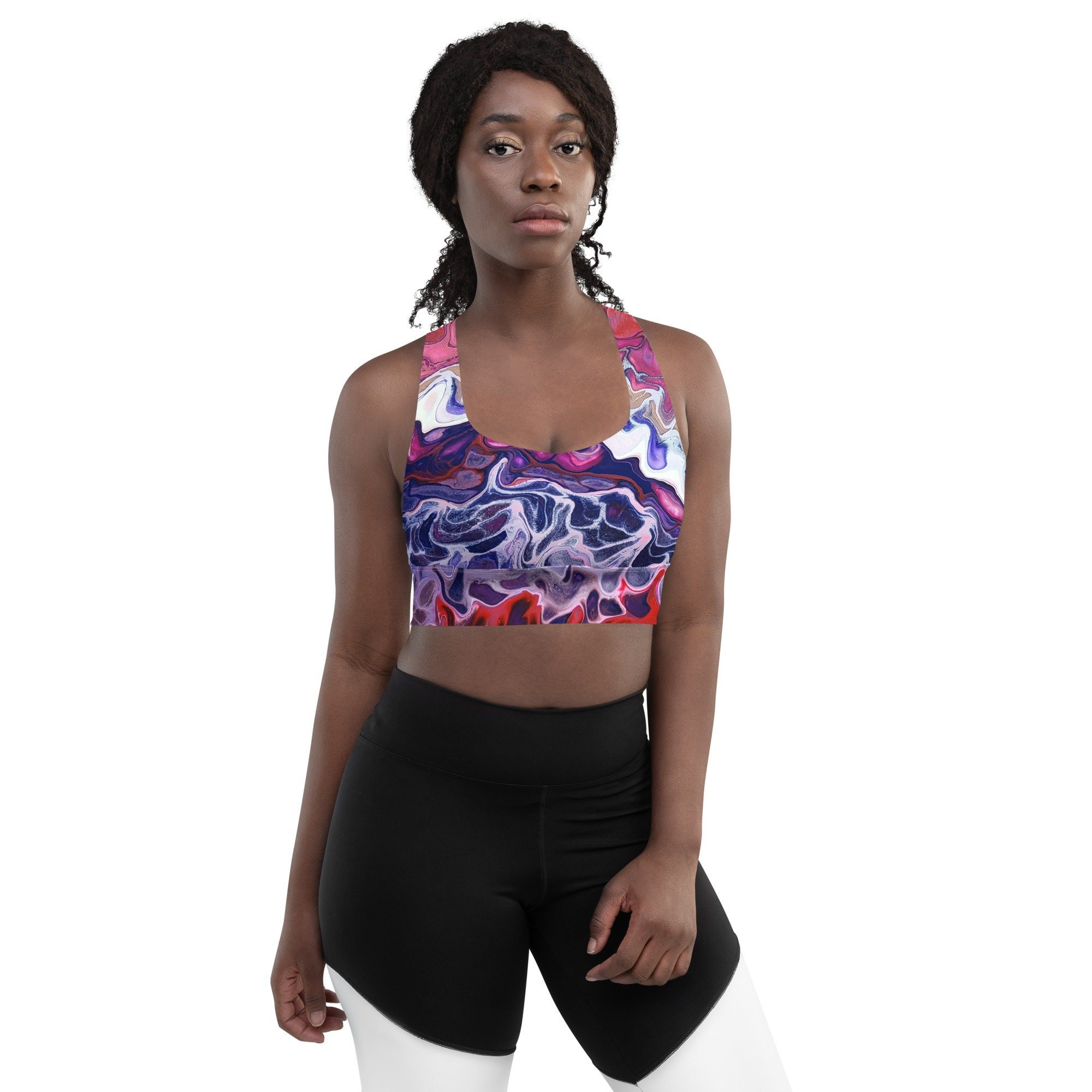 Longline Sports Bra - "Give Me a Kiss" - Women's Size XS to 3XL - Liminal Layers