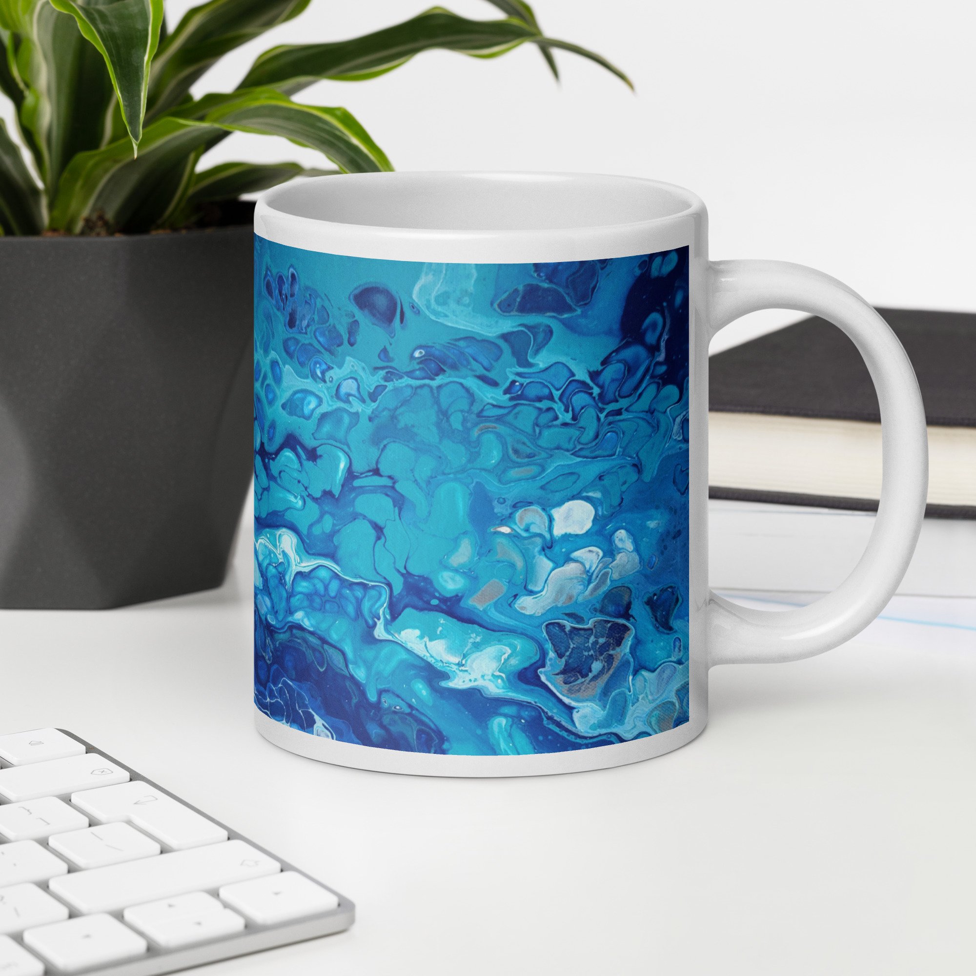 White Glossy Mug - Currents of Clarity - 3 Size Options - Liminal Layers