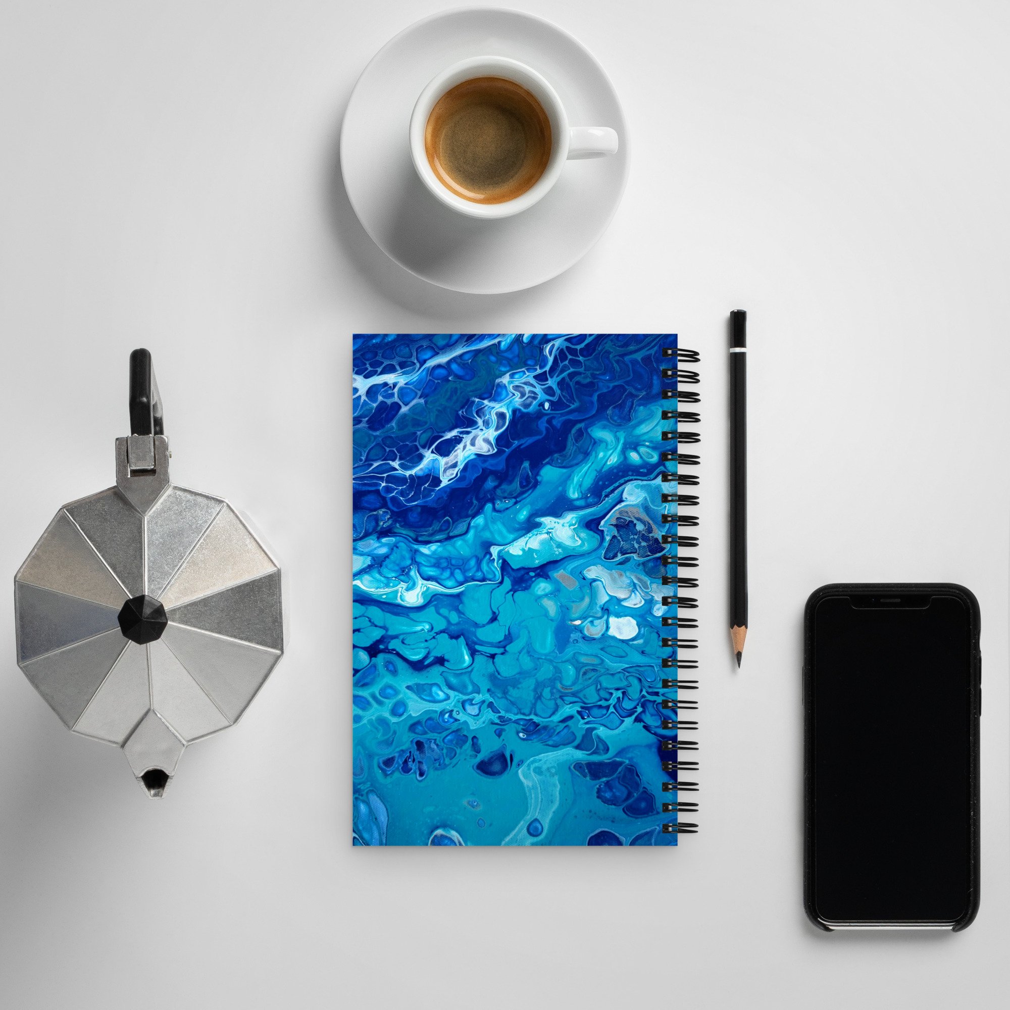 Spiral Notebook - Currents of Clarity - Dotted Page Journal - Liminal Layers