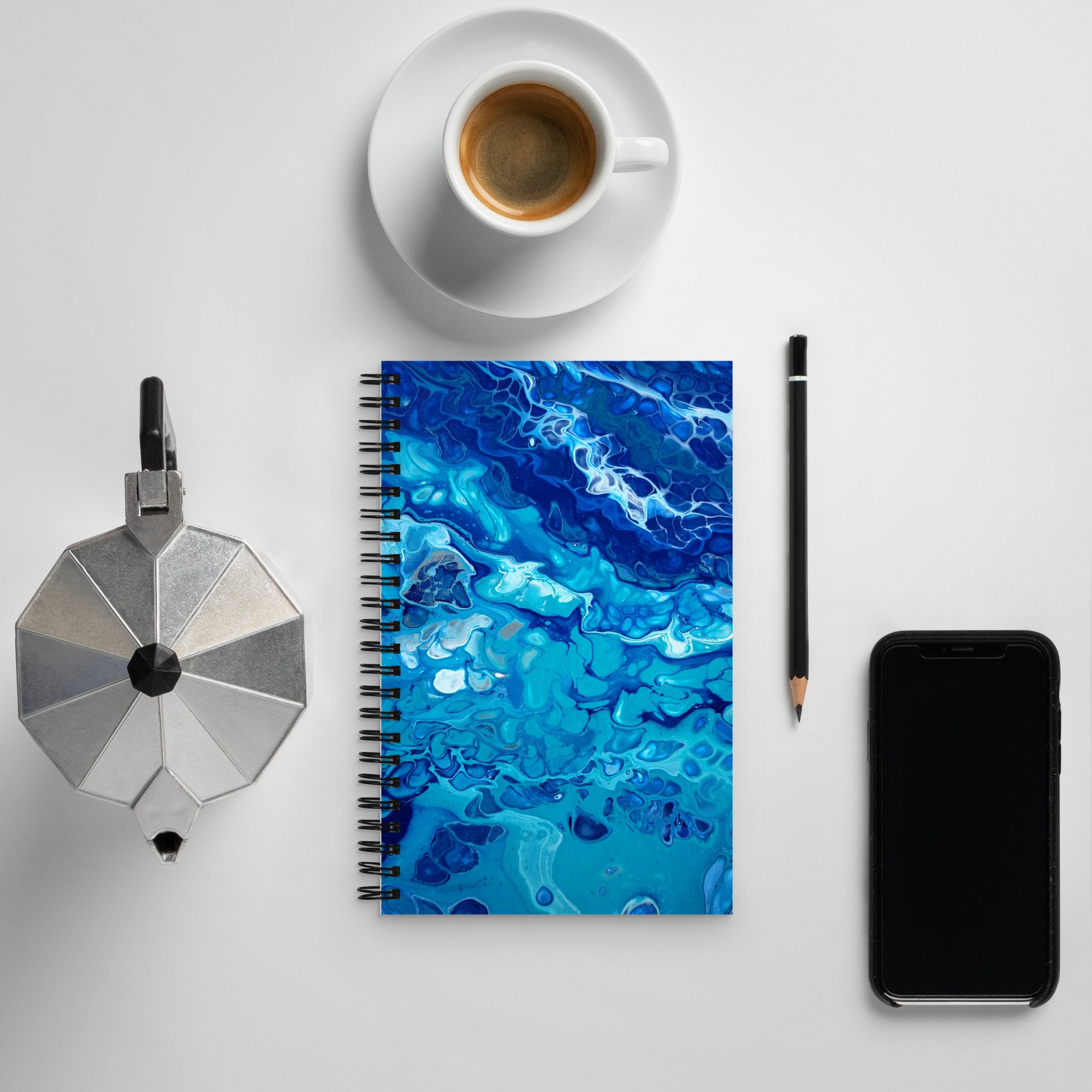 Spiral Notebook - Currents of Clarity - Dotted Page Journal - Liminal Layers