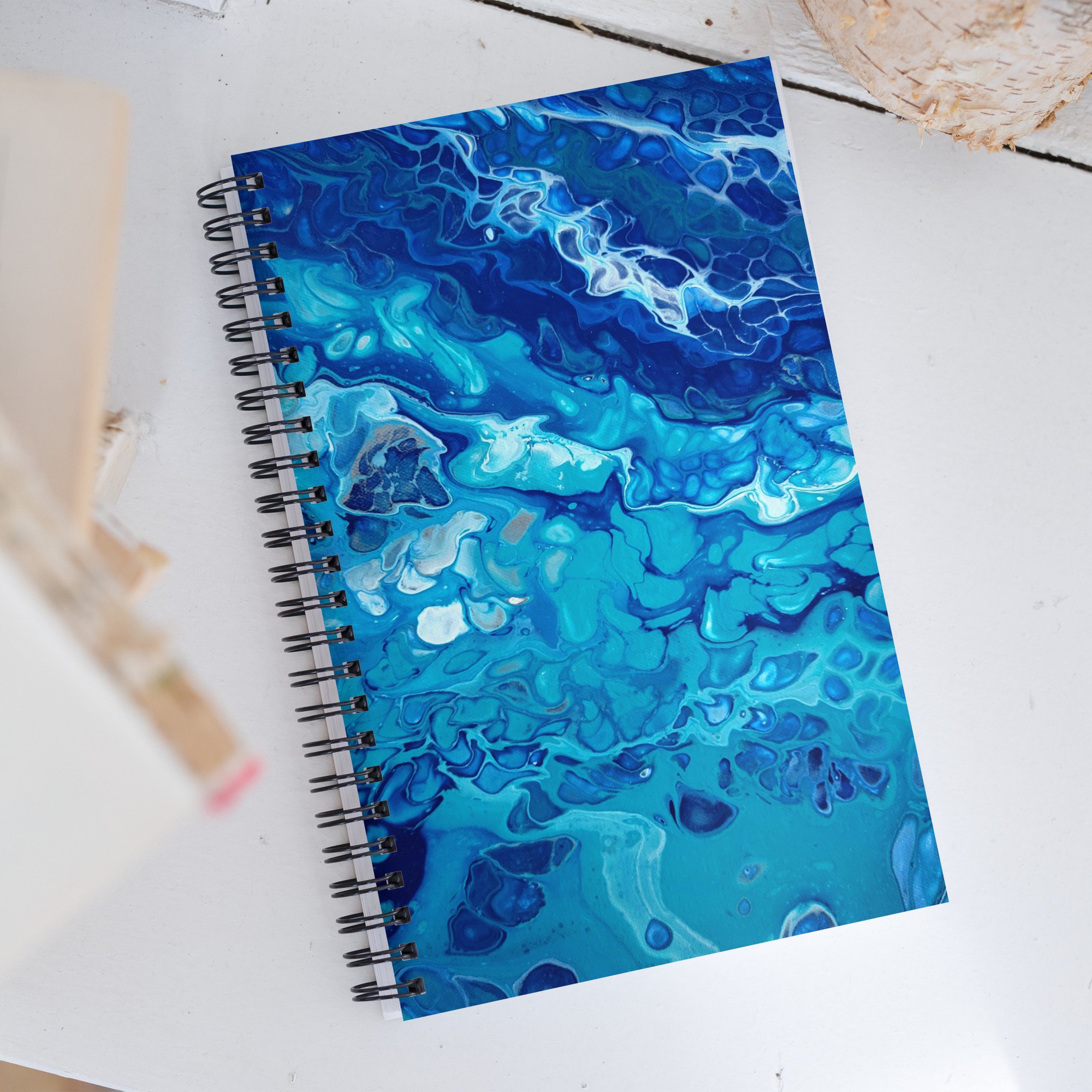 Spiral Notebook - Currents of Clarity - Dotted Page Journal - Liminal Layers