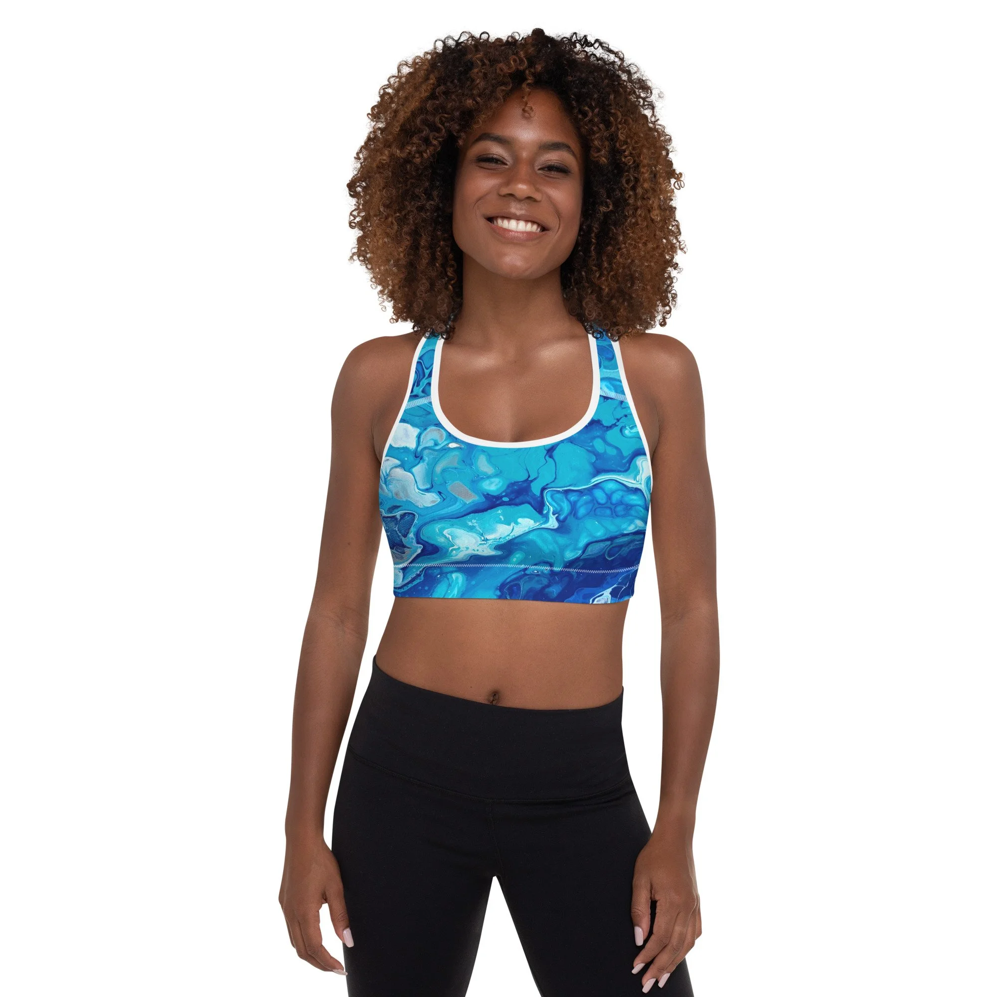 Padded Sports Bra - Currents of Clarity 2.0 - Liminal Layers