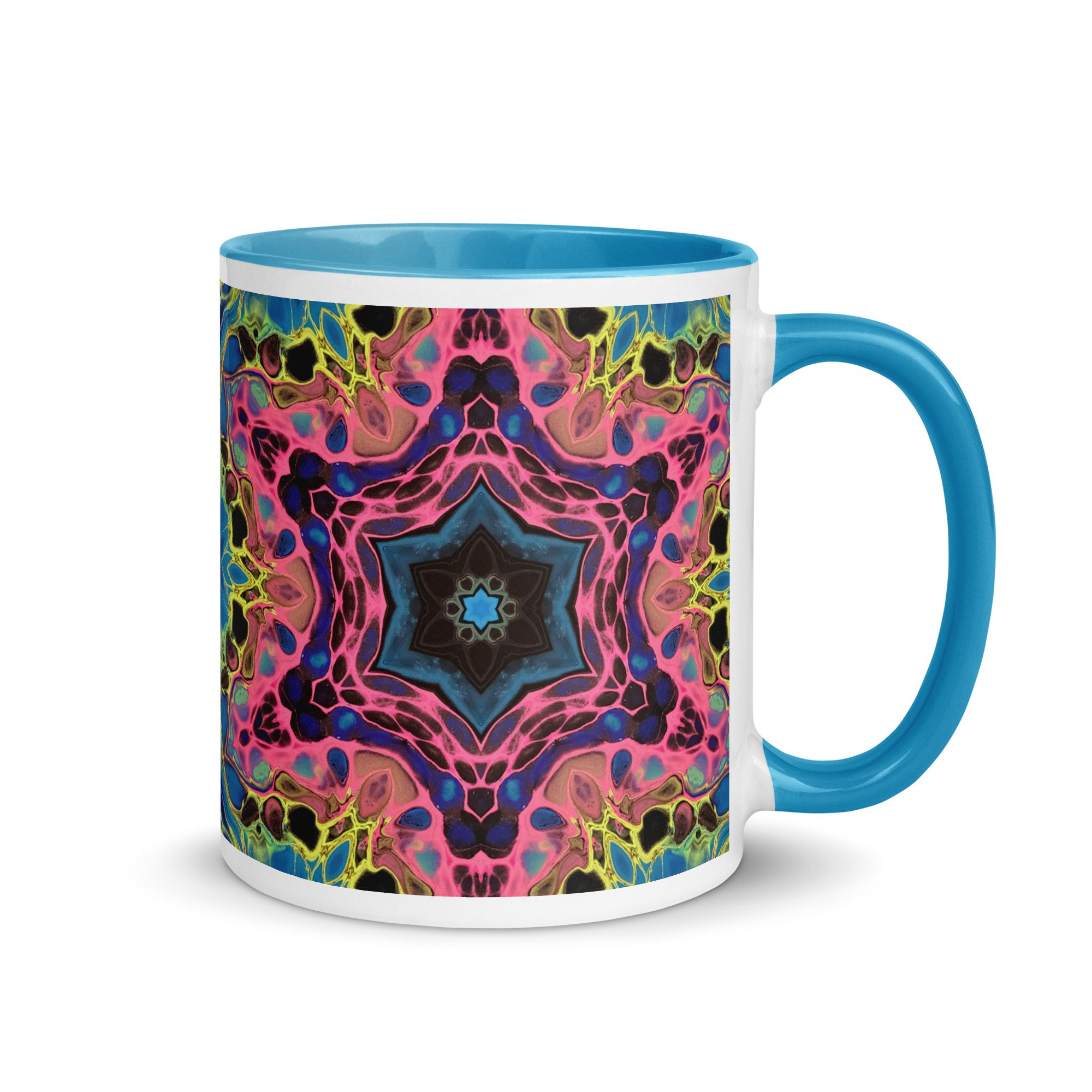Mug with Color Inside - Vivid Synapses: Mandala - Liminal Layers